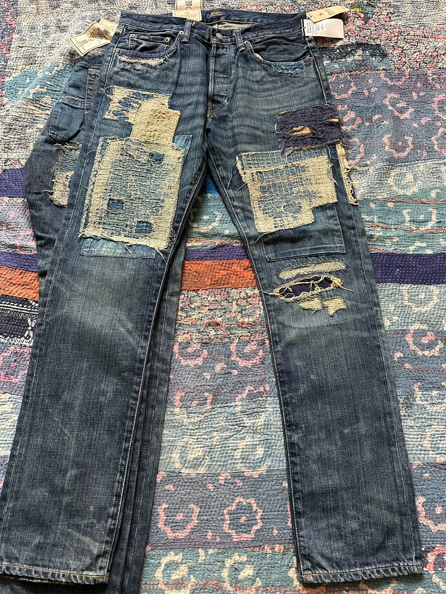 Polo Ralph Lauren Distressed Patchwork Jeans
