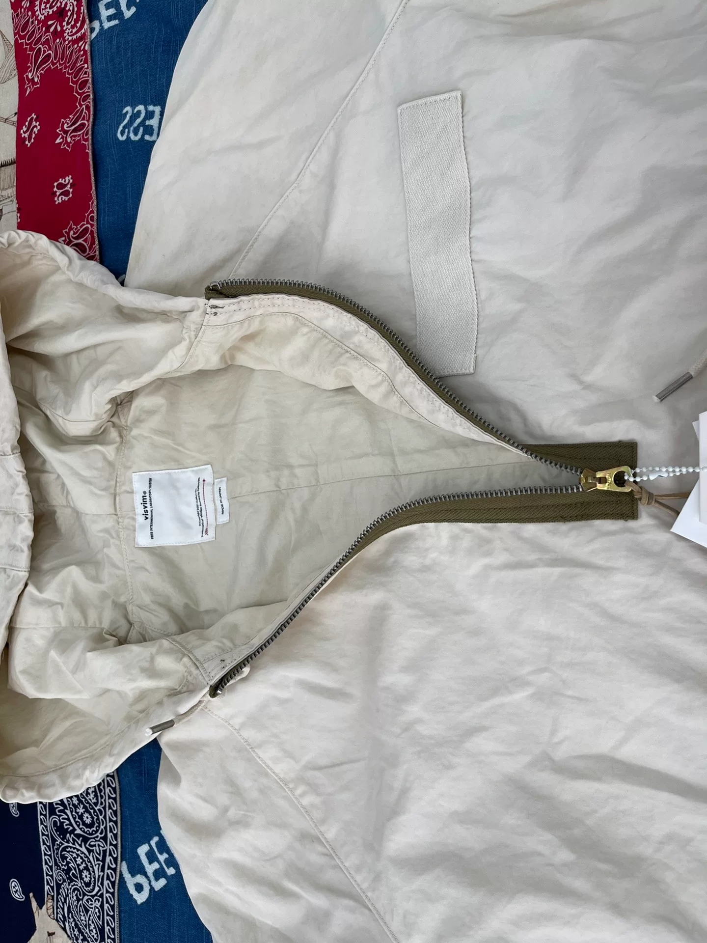 visvim 22AW Dorset Fishtail Parka — label