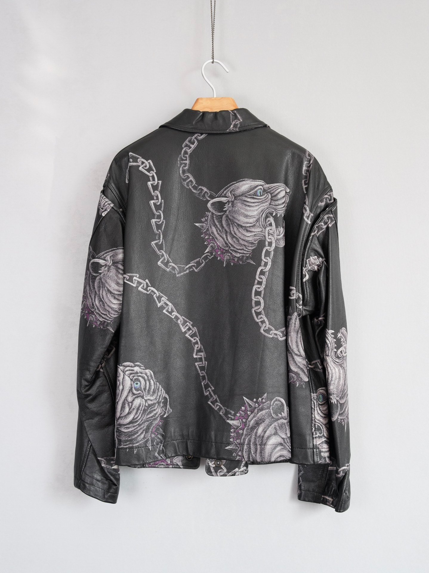Yohji Yamamoto 14AW Chain Leather Jacket — label