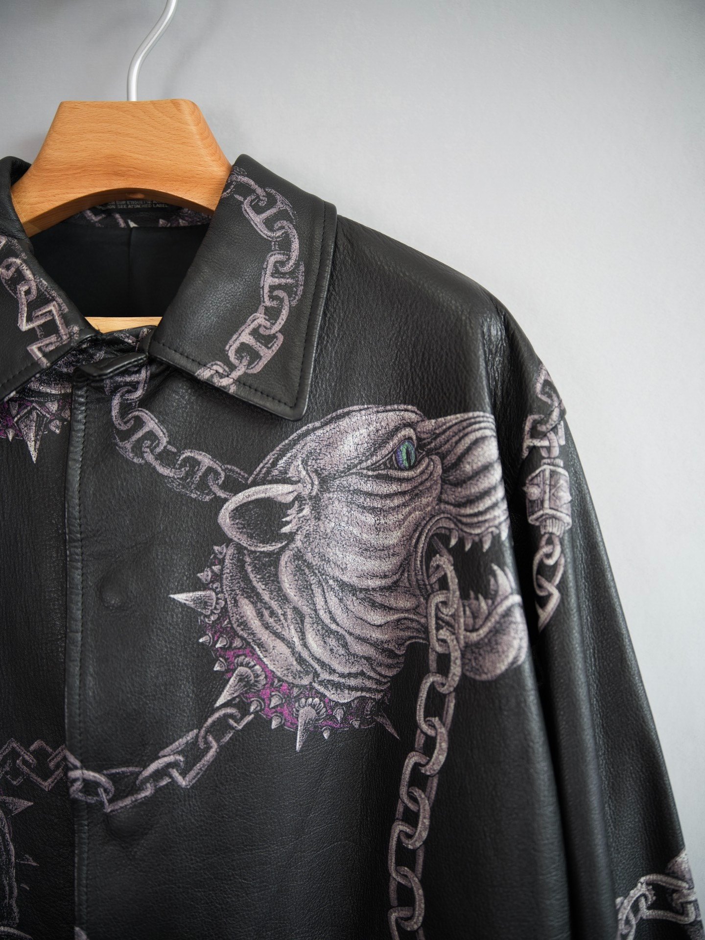 Yohji Yamamoto 14AW Chain Leather Jacket — detail