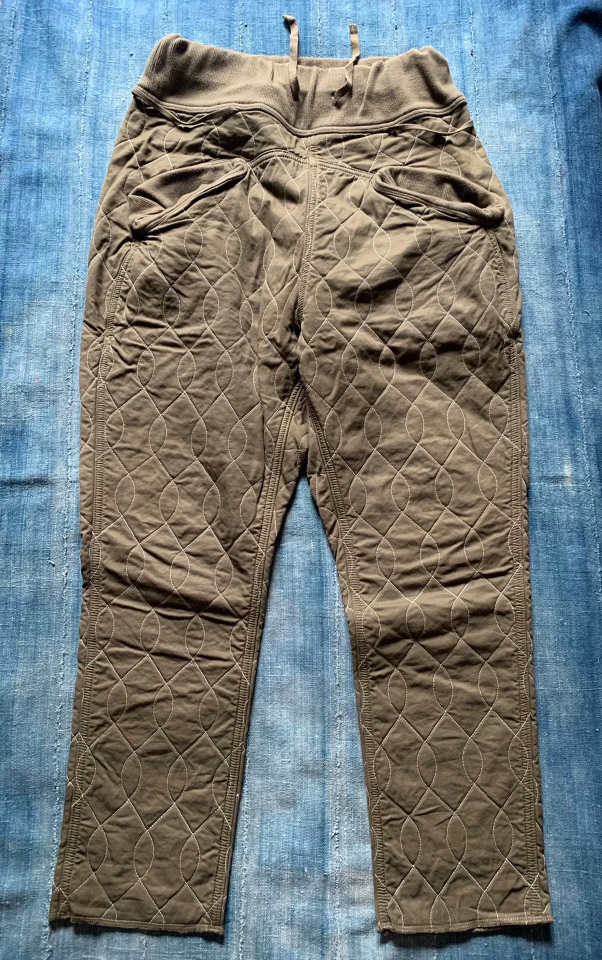 Kapital Veggie Dye Quilted Sashiko Sweatpants