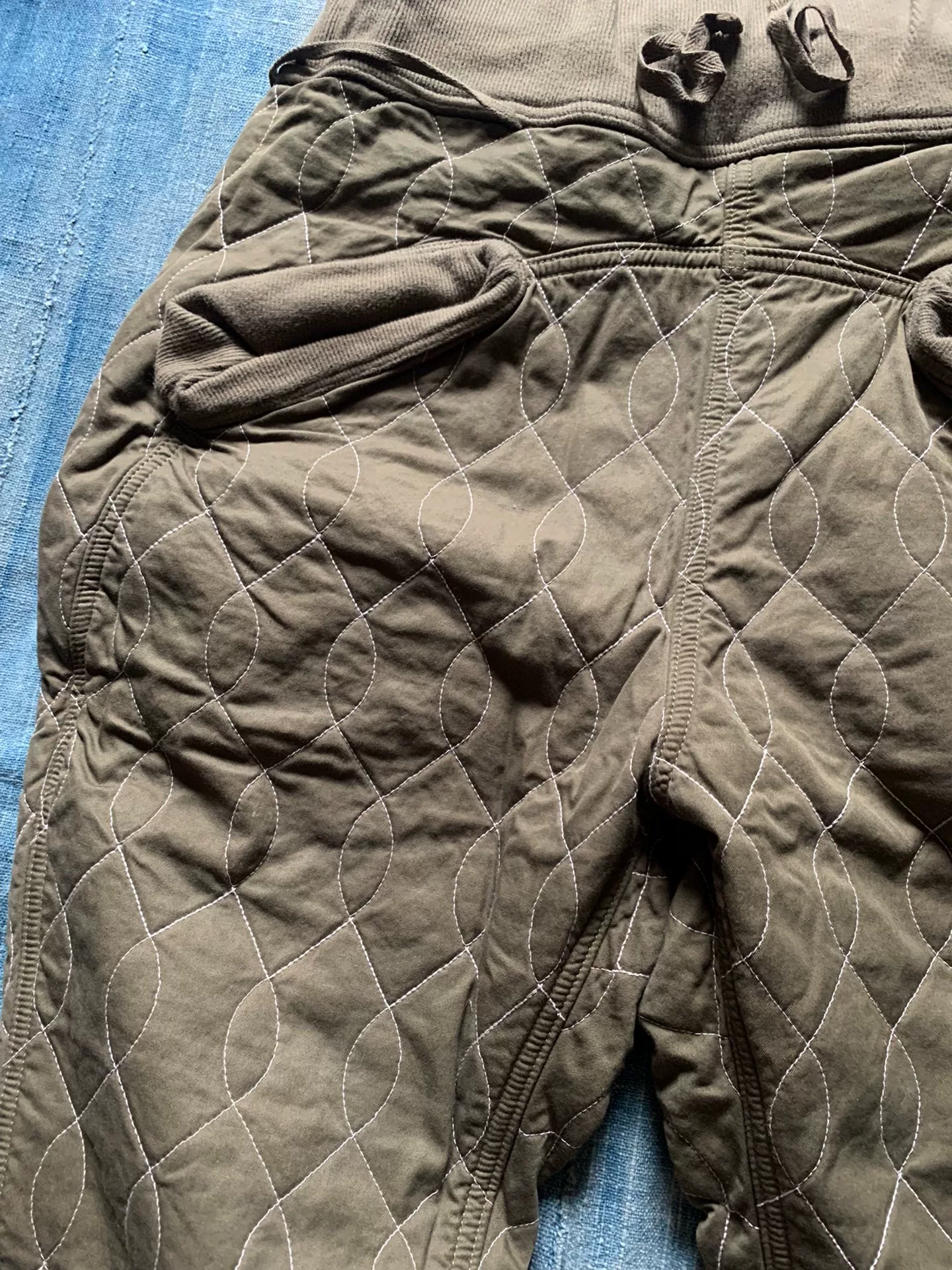 Kapital Veggie Dye Quilted Sashiko Sweatpants — back