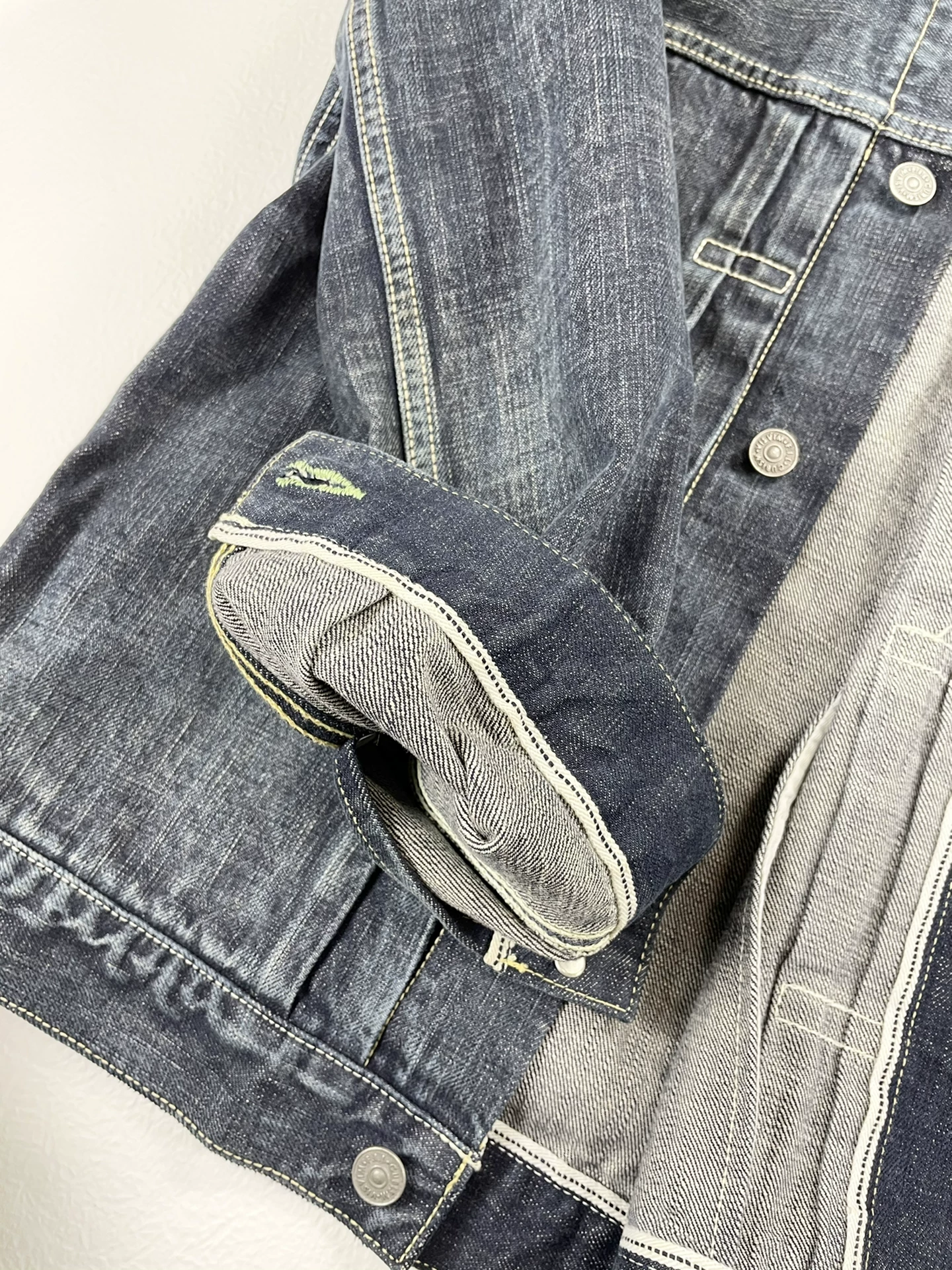 VISVIM 102 Damaged Luxsic Denim Jacket — label