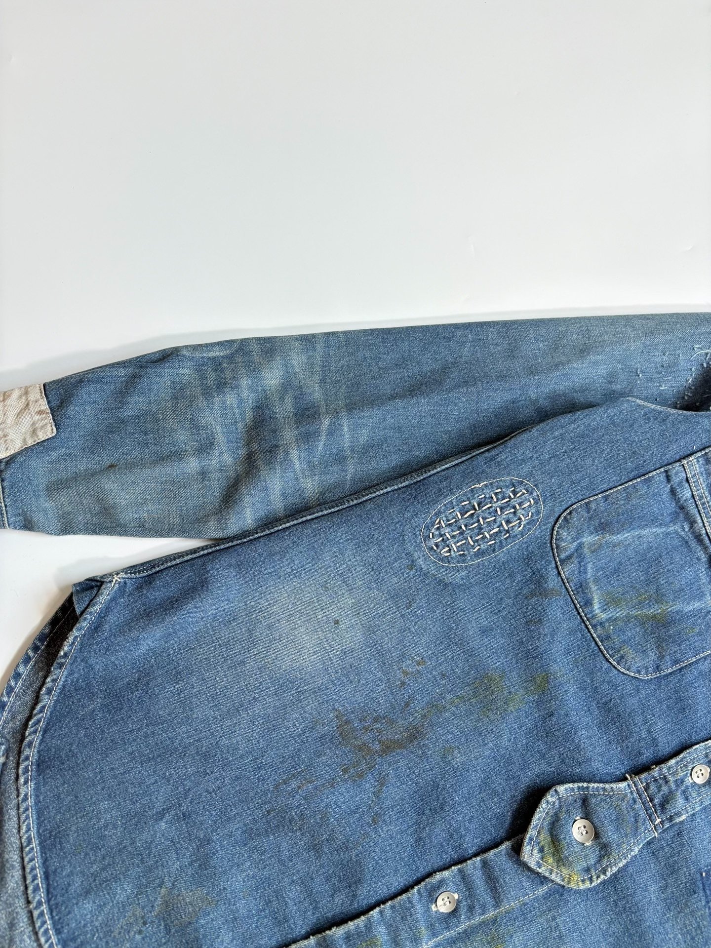Miharayasuhiro Distressed Denim Shirt — label