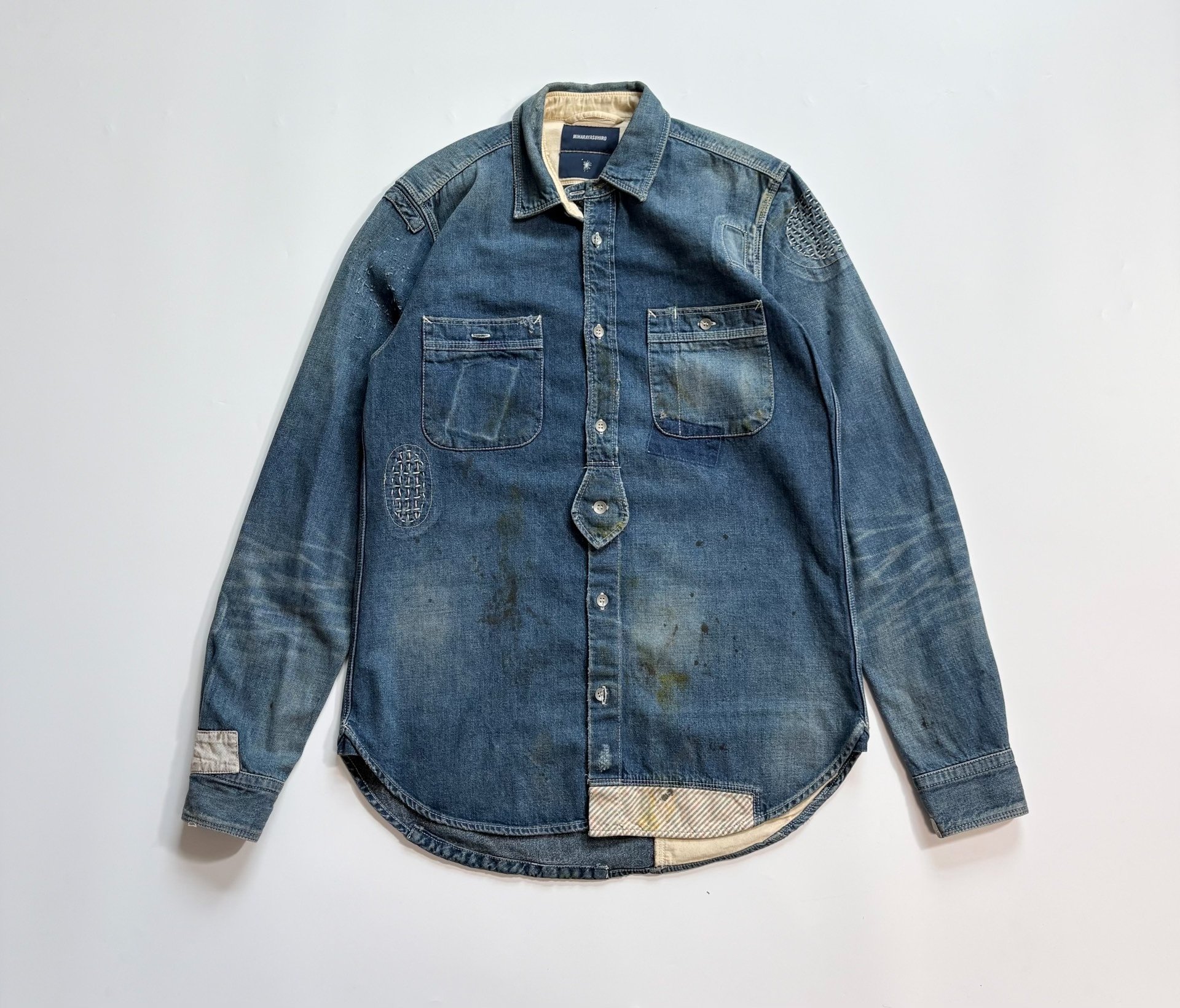 Miharayasuhiro Distressed Denim Shirt