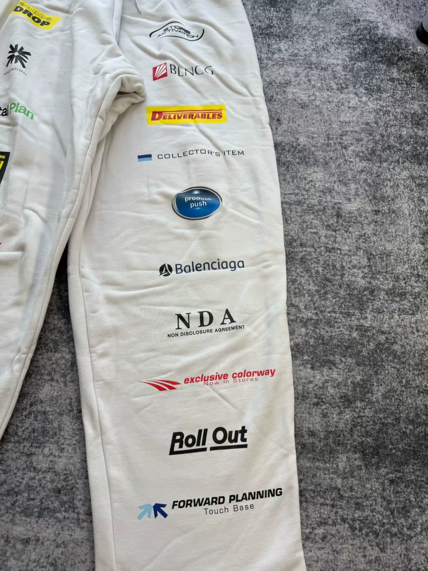 Balenciaga White Racing Logo Sports Pants — back