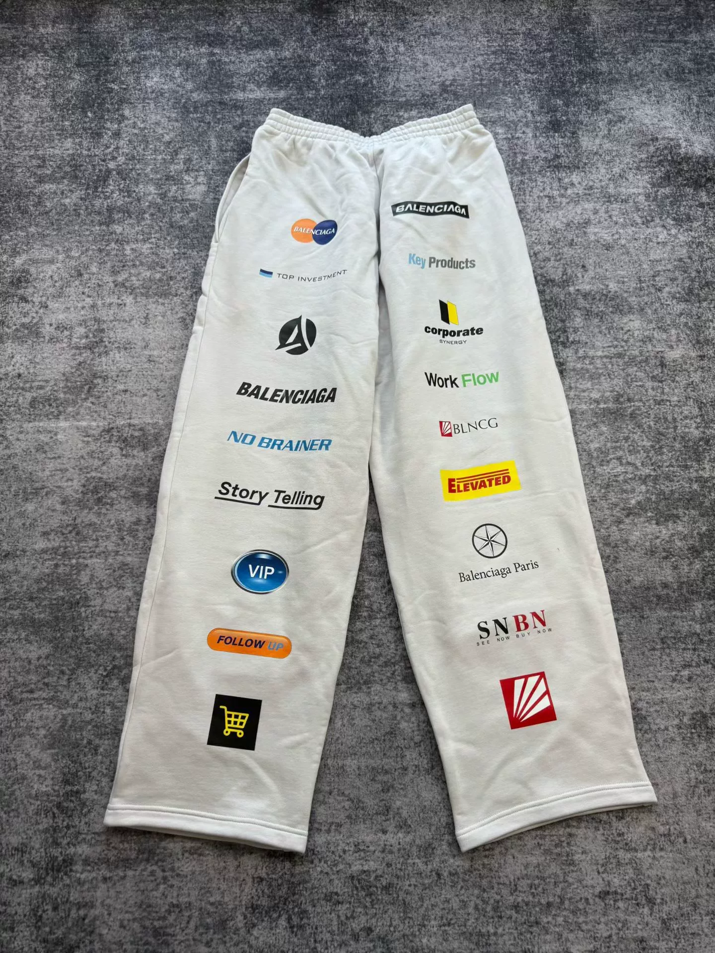 Balenciaga White Racing Logo Sports Pants — front