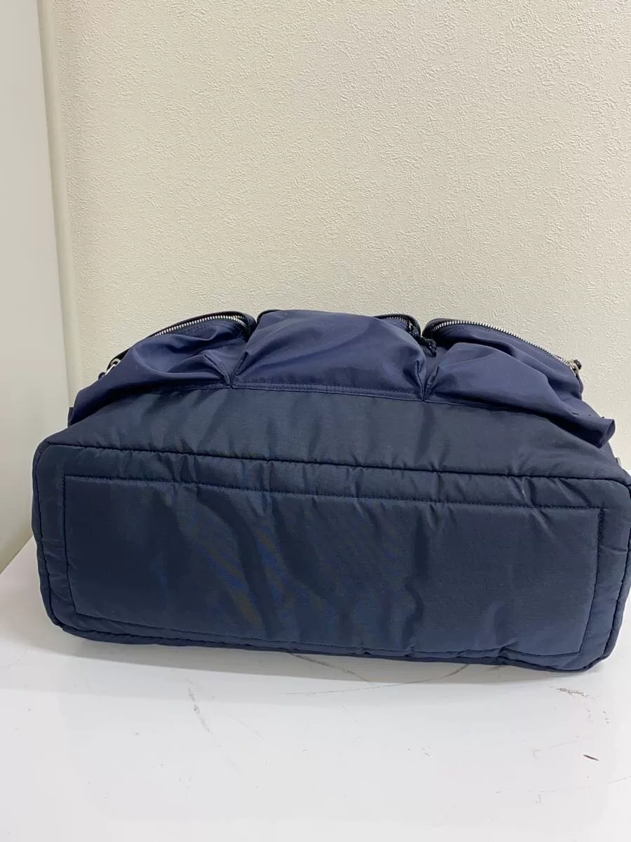 Porter Navy Blue Nylon Boston Bag — back