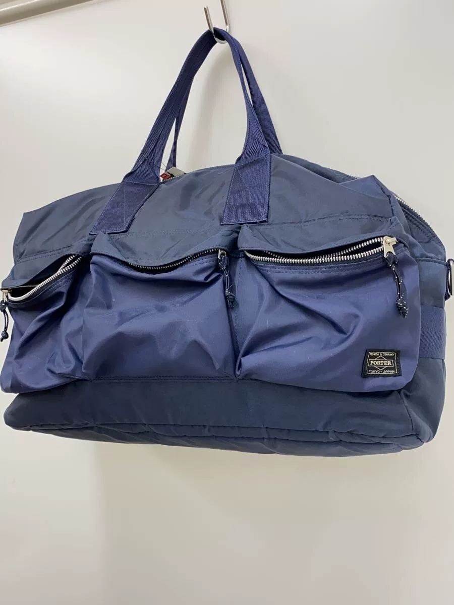 Porter Navy Blue Nylon Boston Bag — front