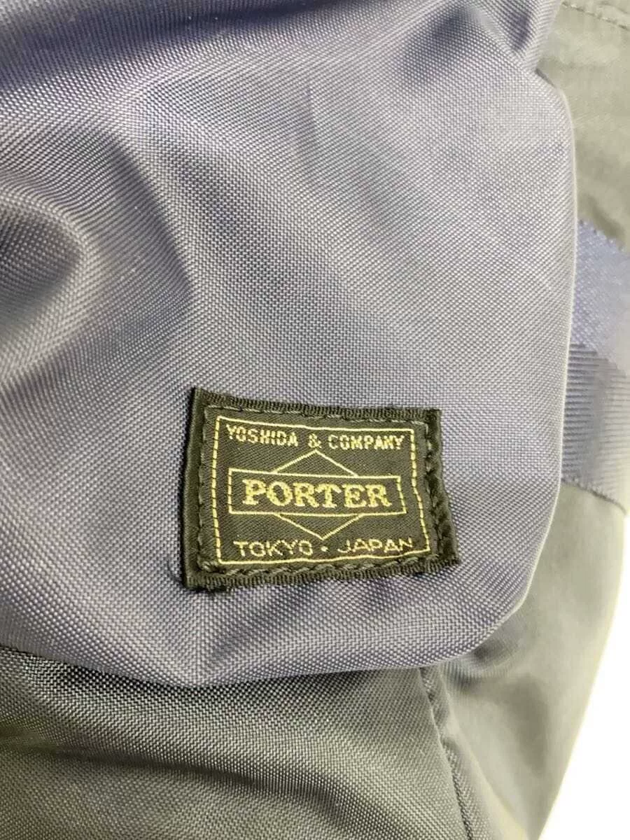 Porter Navy Blue Nylon Boston Bag — label