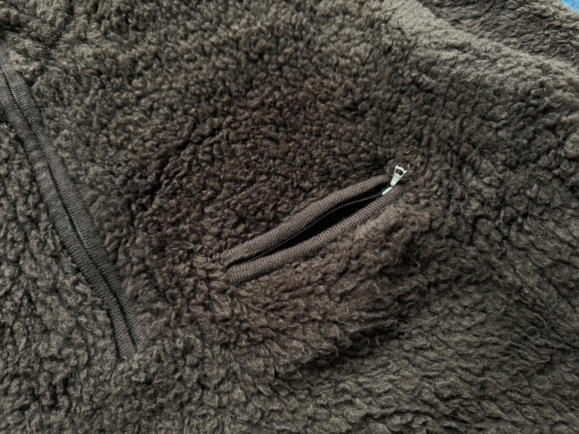 AURALEE Boa Knit Half-Zip Sweater Jacket — back