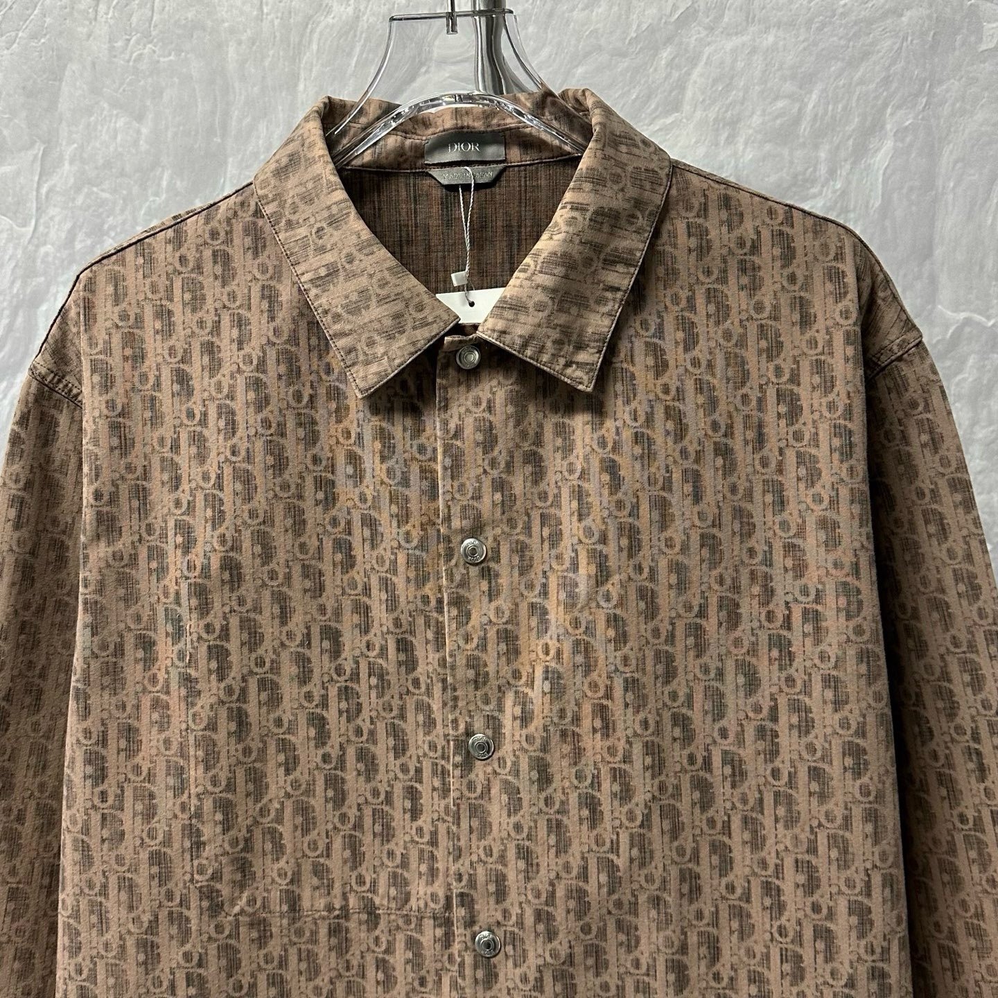 Dior Monogram Denim Long-Sleeve Shirt — front