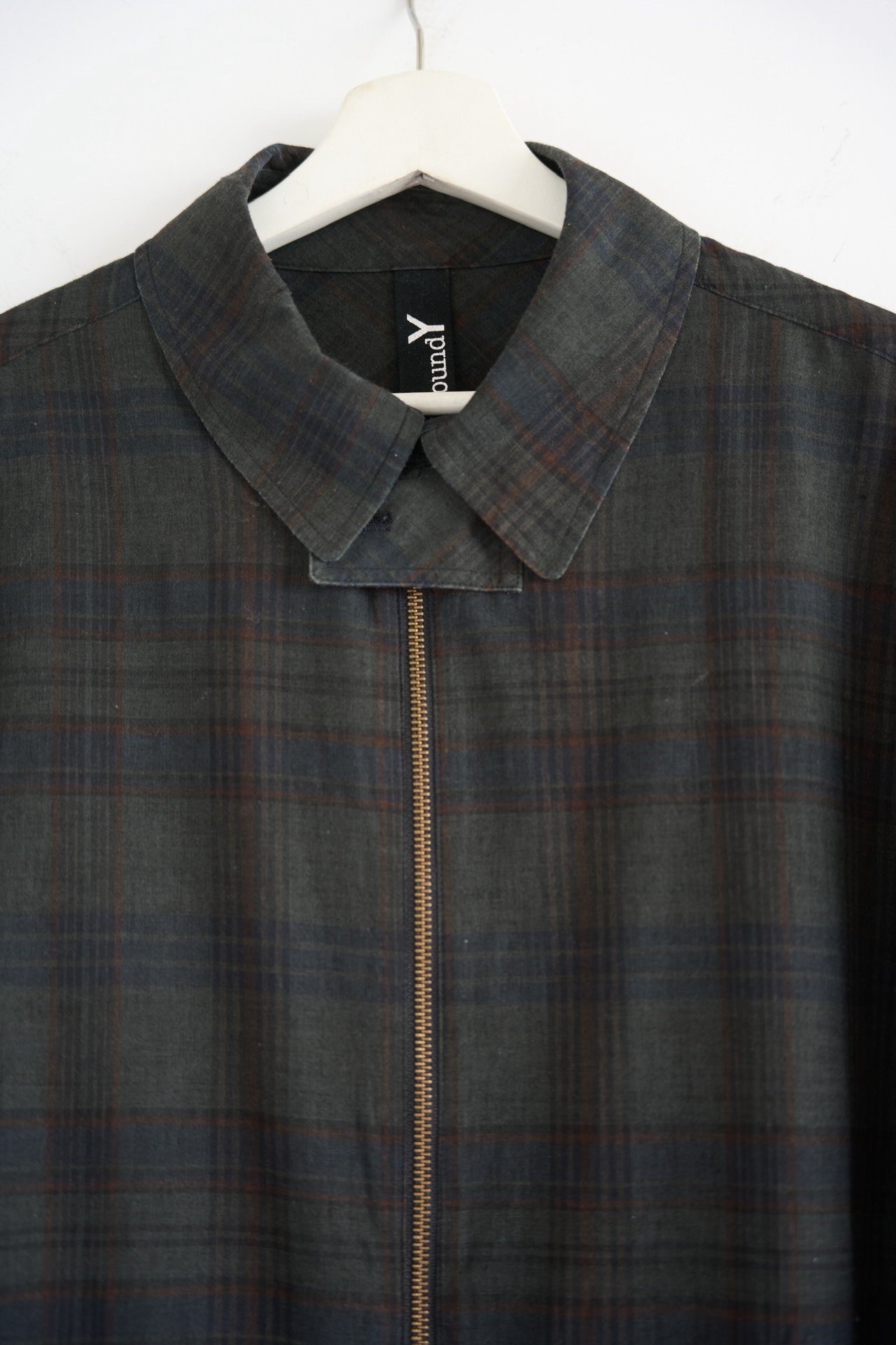 Yohji Yamamoto 24SS Plaid Zip Shirt — back