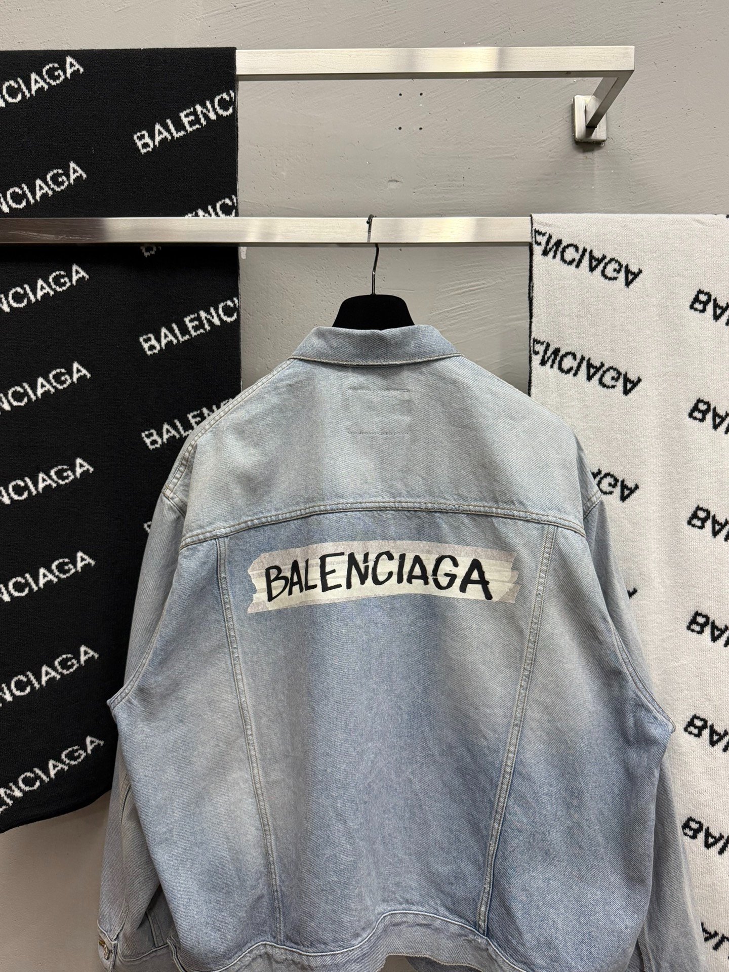 Balenciaga SS26 Tape Denim Jacket — front