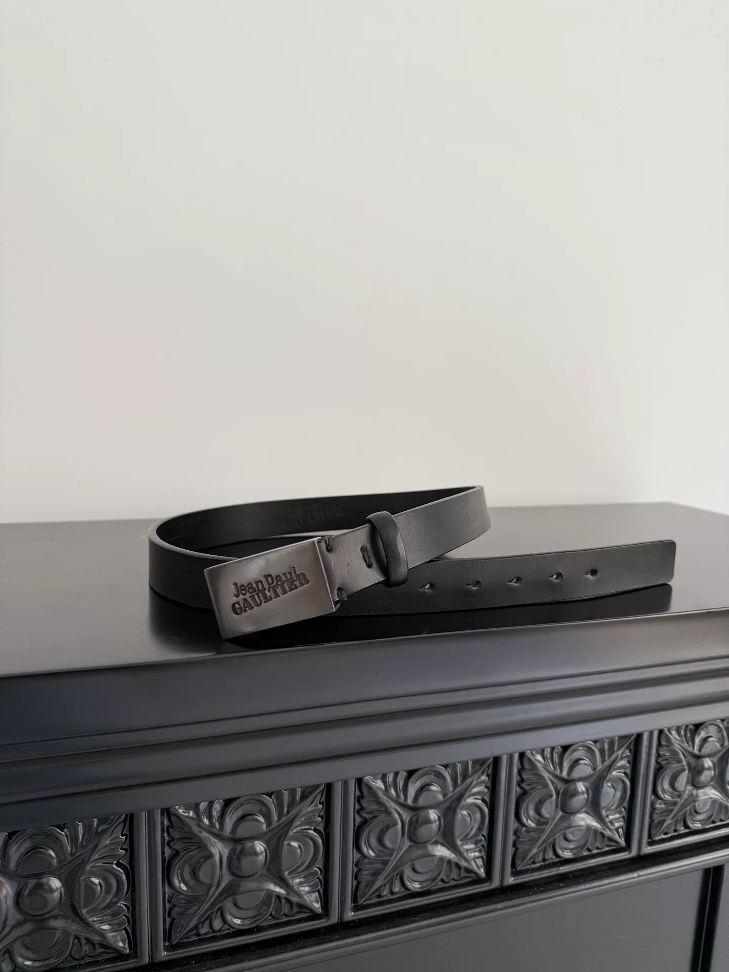 Jean Paul Gaultier Logo Buckle Leather Belt