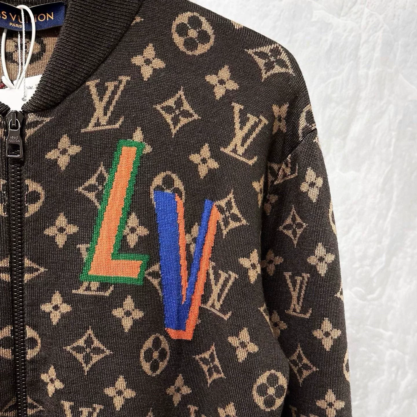 Louis Vuitton NBA Monogram Knit Jacket — detail