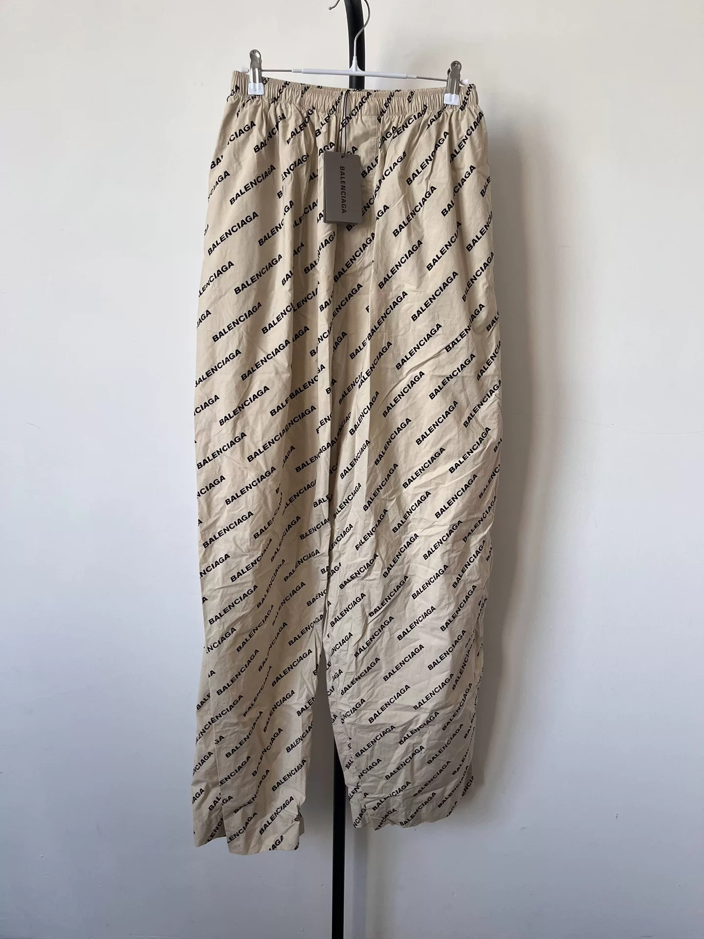 Balenciaga Beige All-Over Logo Pants