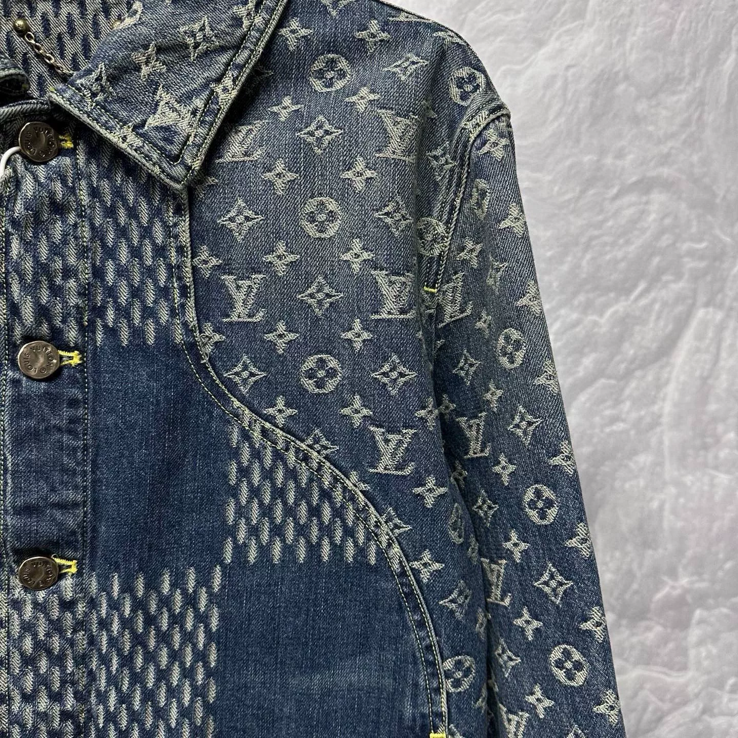 Louis Vuitton Nigo Monogram Patchwork Denim Jacket — detail