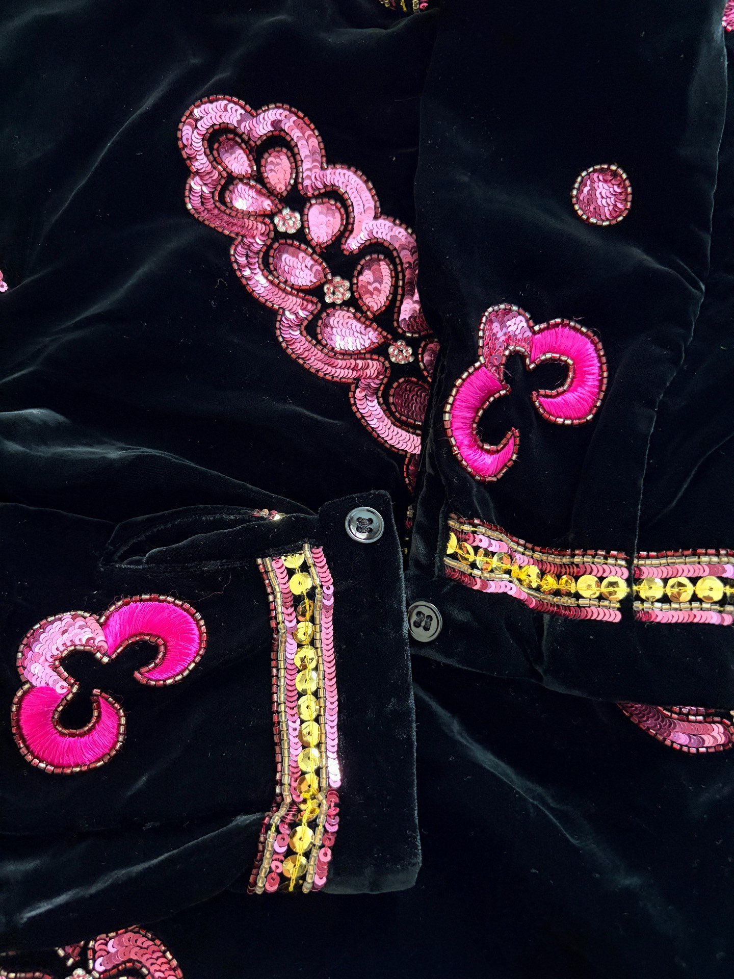Saint Laurent 18FW Ethnic Velvet Shirt — label