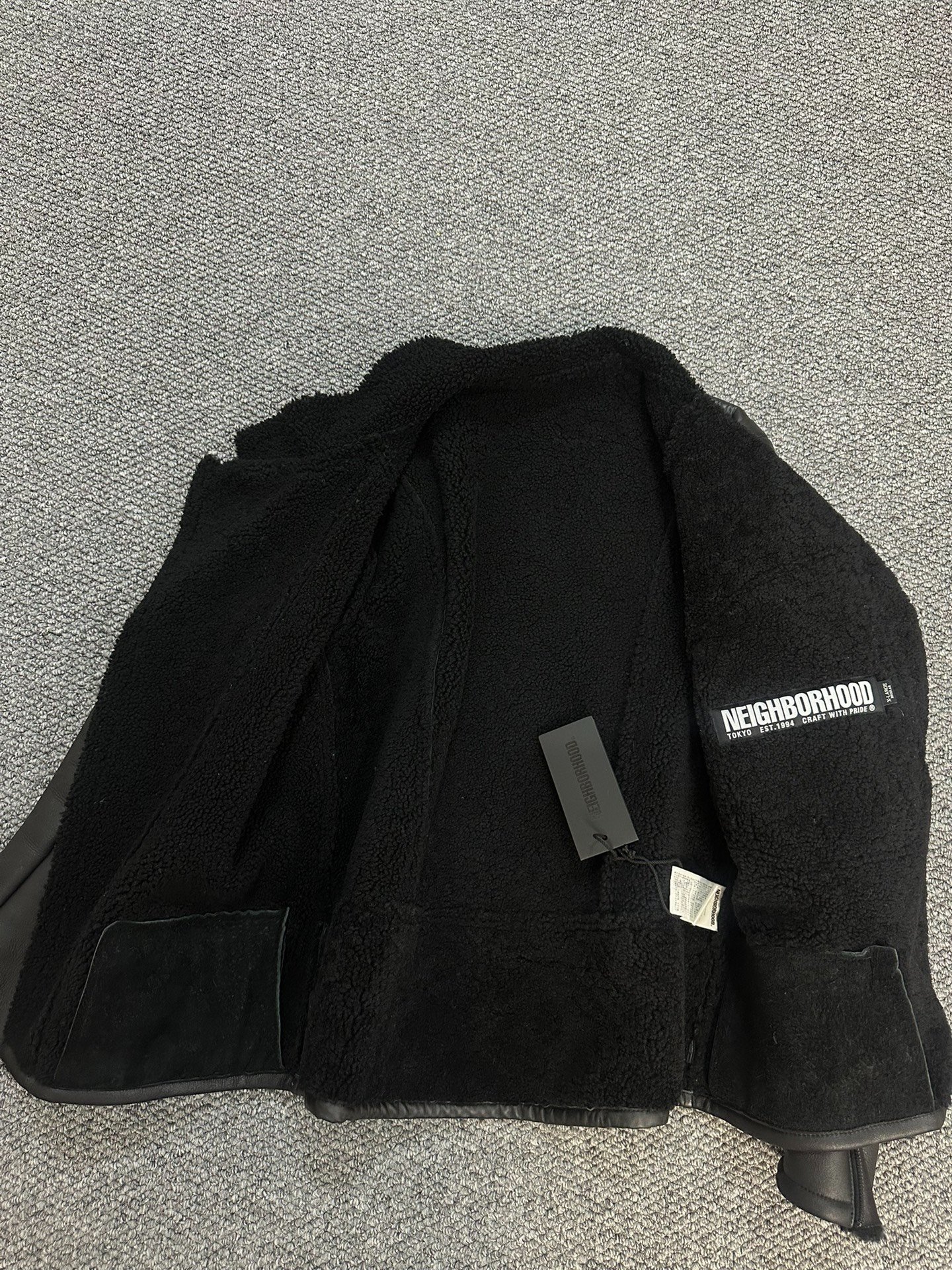 Neighborhood Fur-Leather Jacket — back