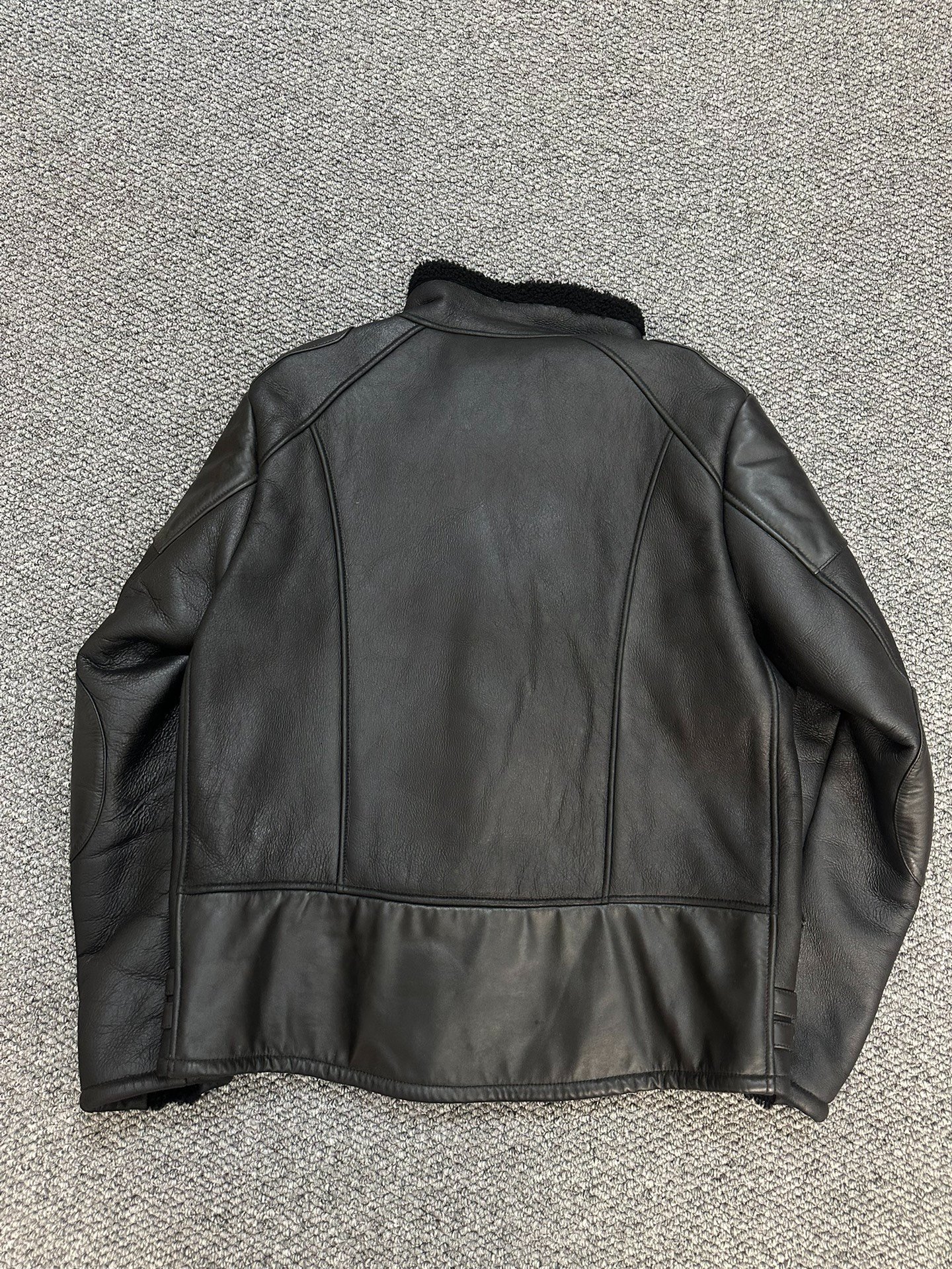 Neighborhood Fur-Leather Jacket — detail