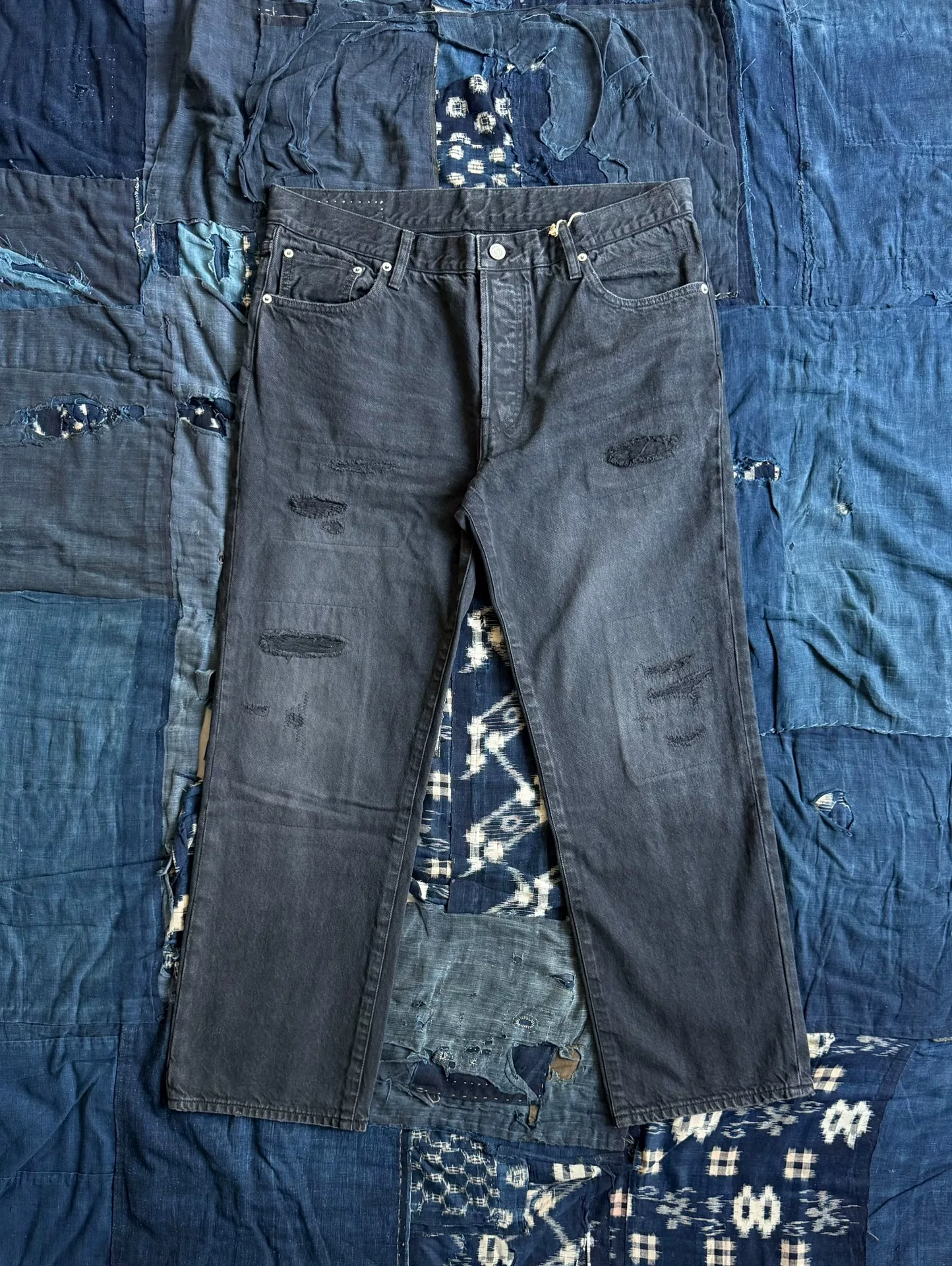 VISVIM Social Sculpture 10 Black Damaged Jeans