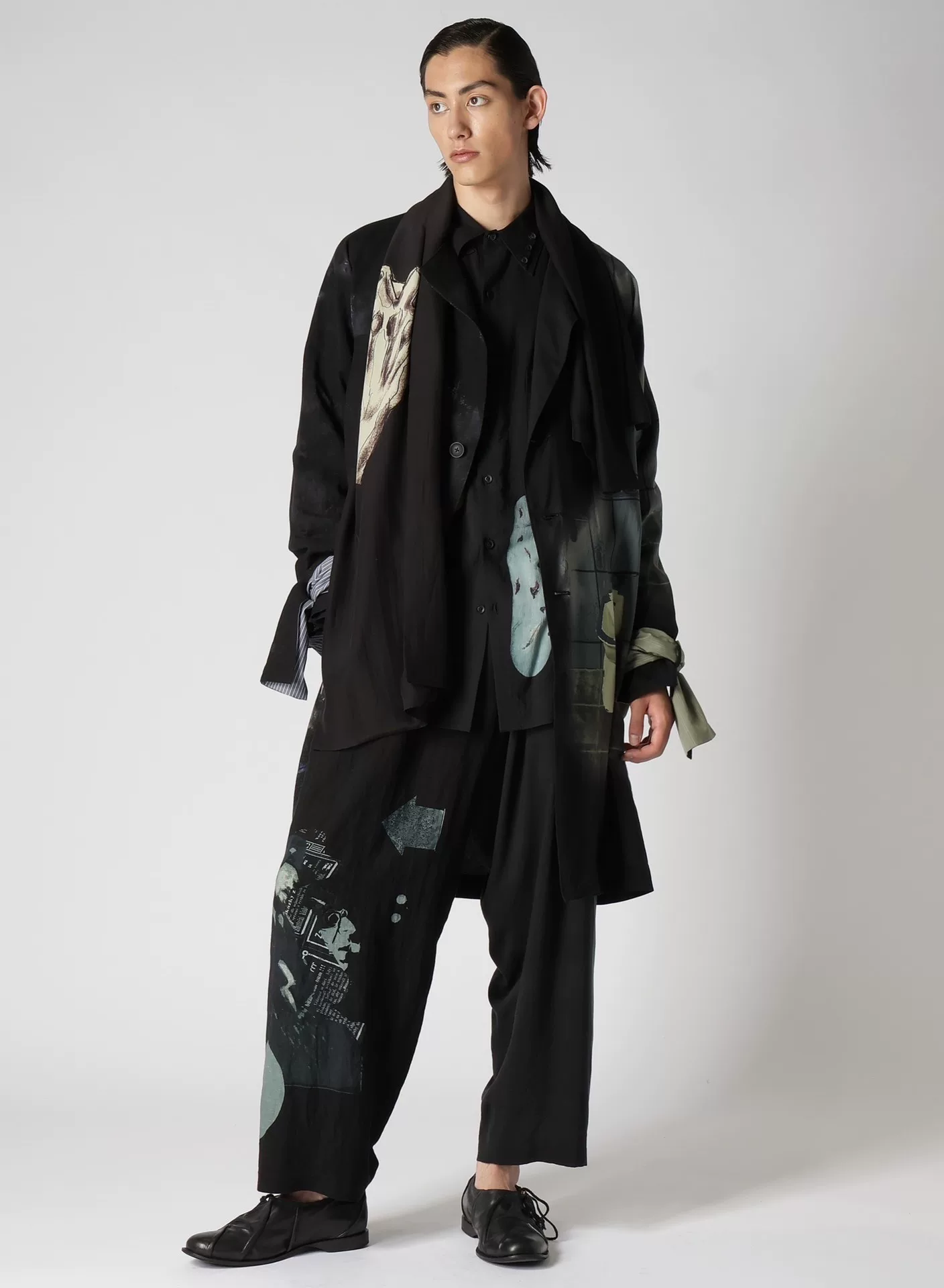 Yohji Yamamoto 24SS Silk Shawl Coat — back