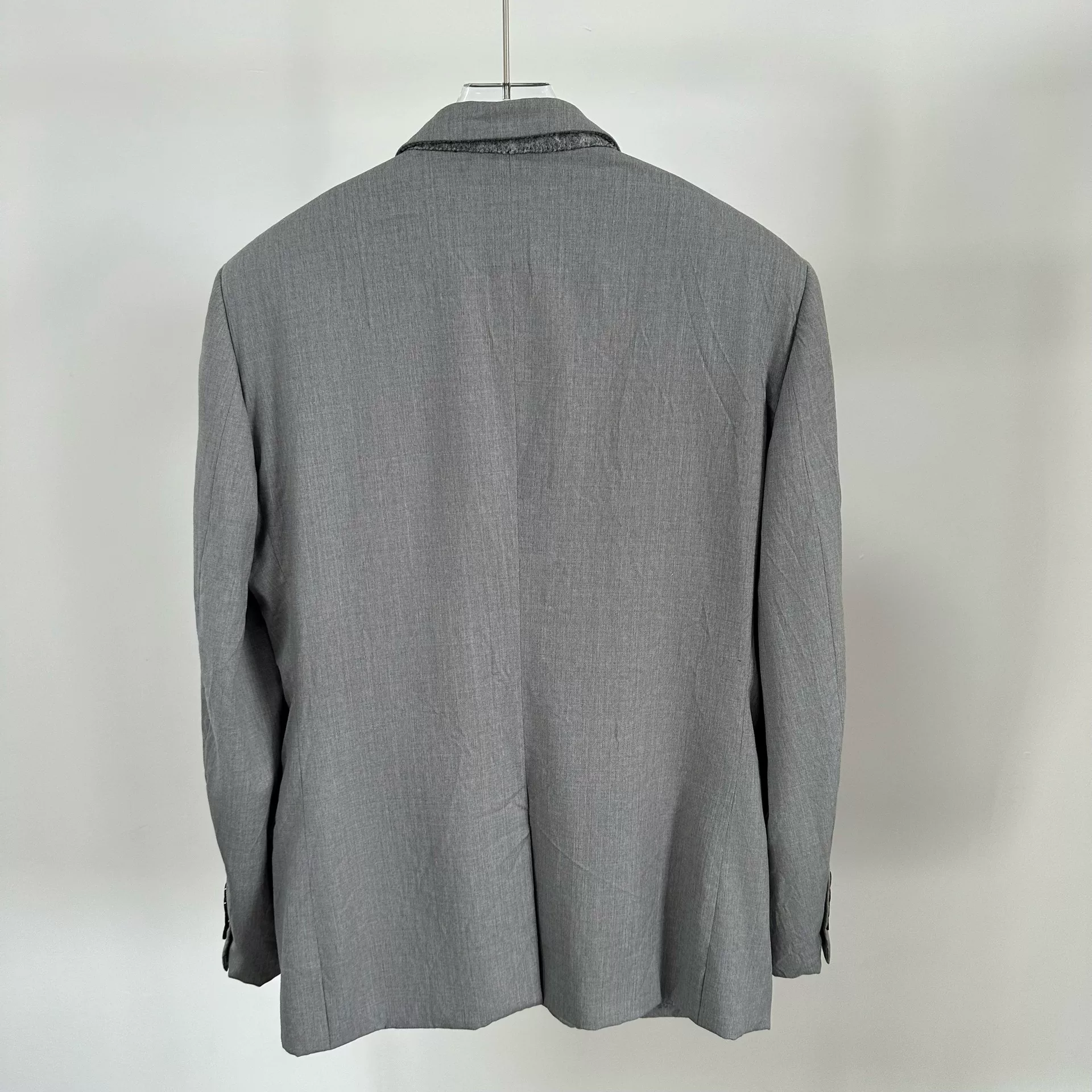 Dior Light Gray Wool Logo Lining Suit — detail