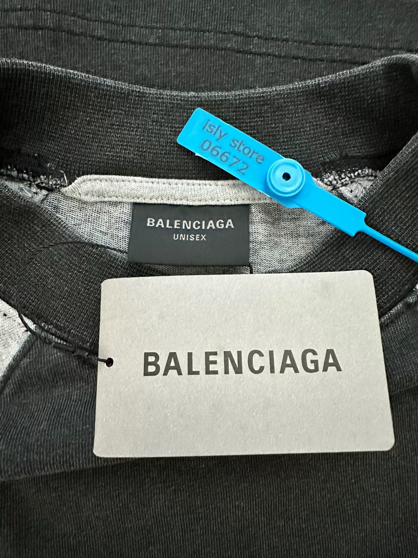 Balenciaga Logo Print Round Neck T-Shirt — label