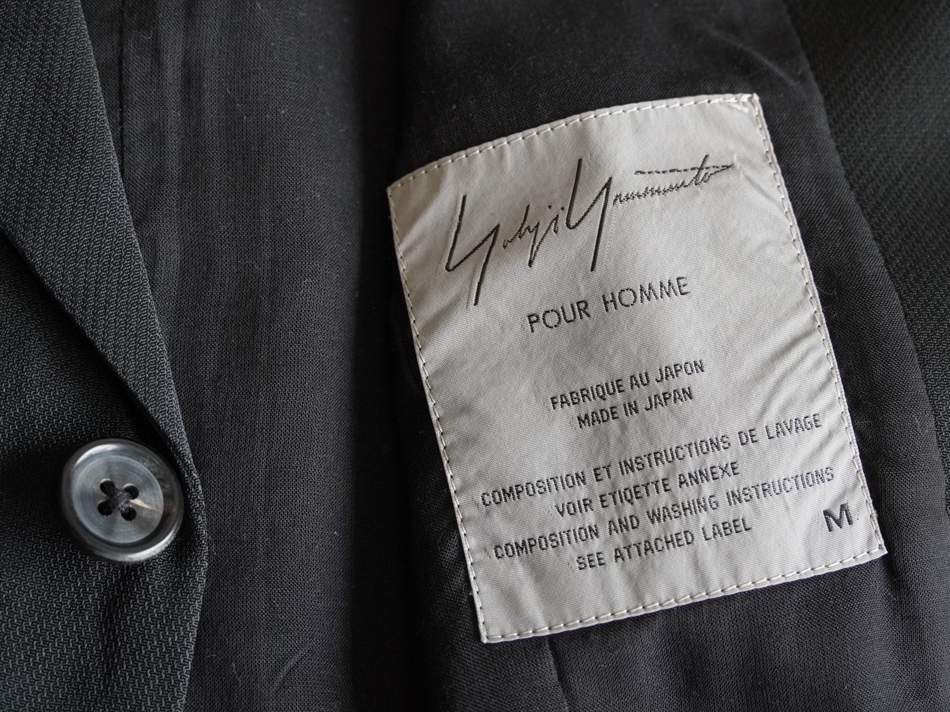Yohji Yamamoto 97SS White Stitch Jacket — label