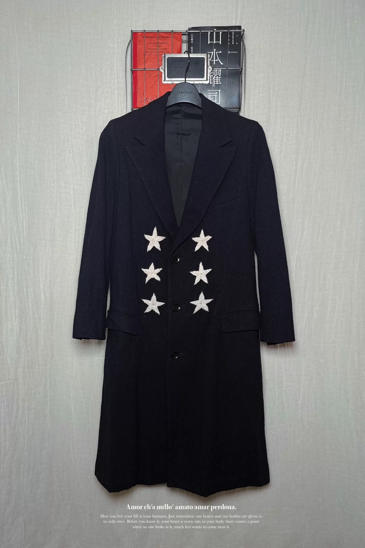 Yohji Yamamoto 06AW Star Embroidery Coat — detail