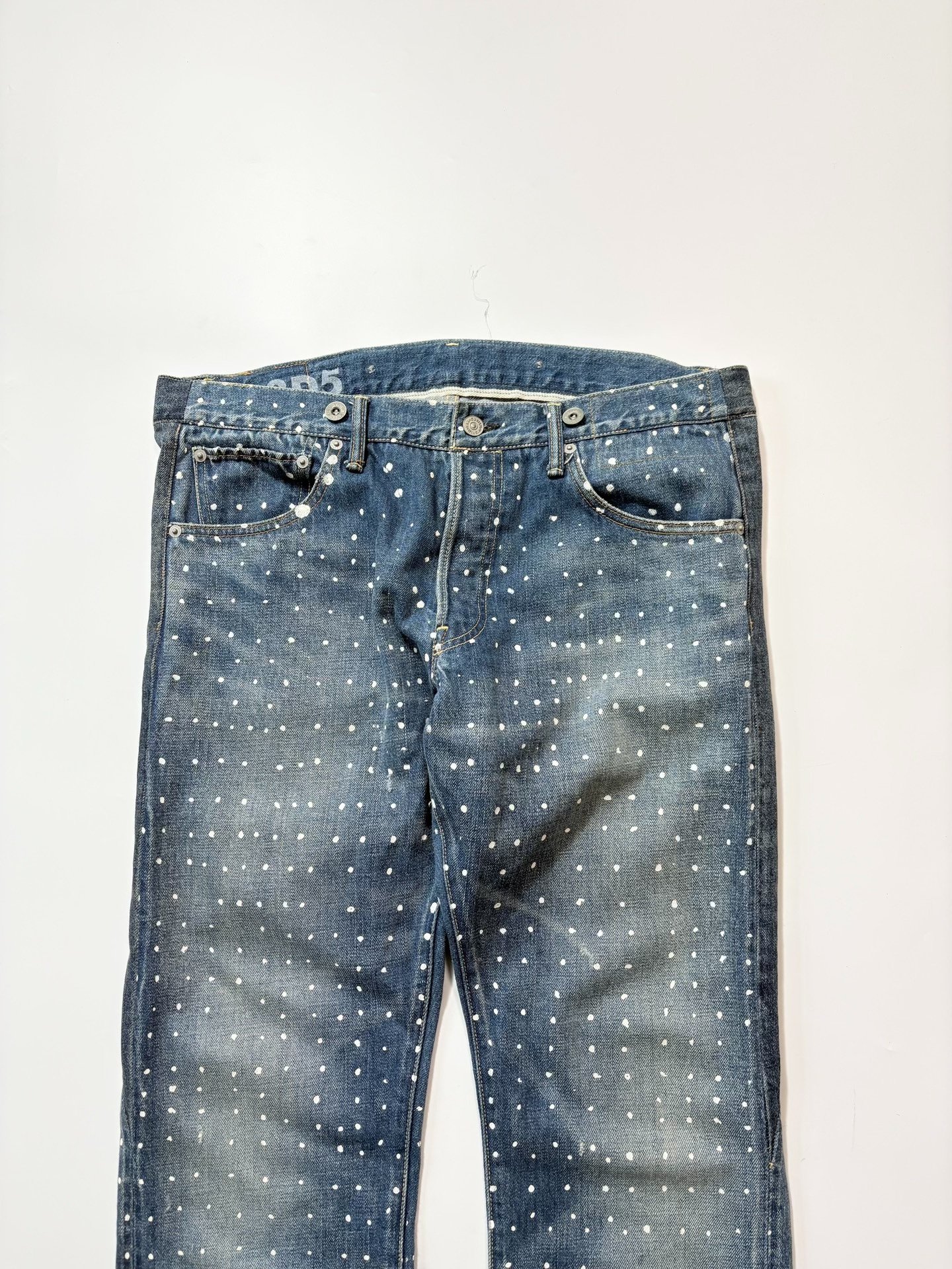 VISVIM 01.2D5 Polka Dot Jeans — front