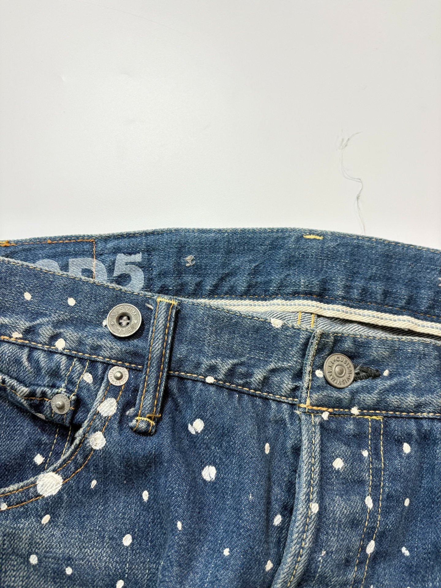 VISVIM 01.2D5 Polka Dot Jeans — detail