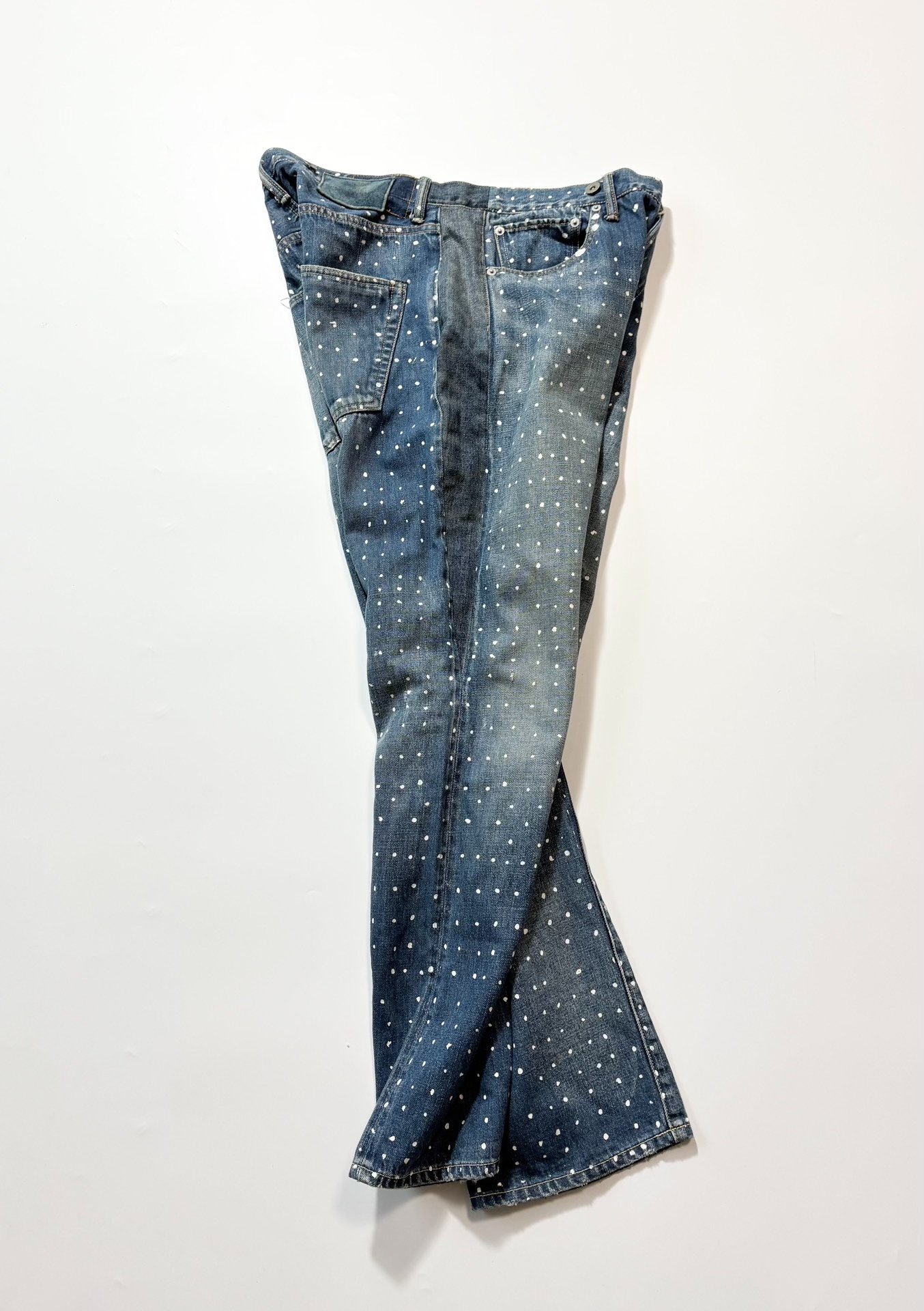 VISVIM 01.2D5 Polka Dot Jeans — label