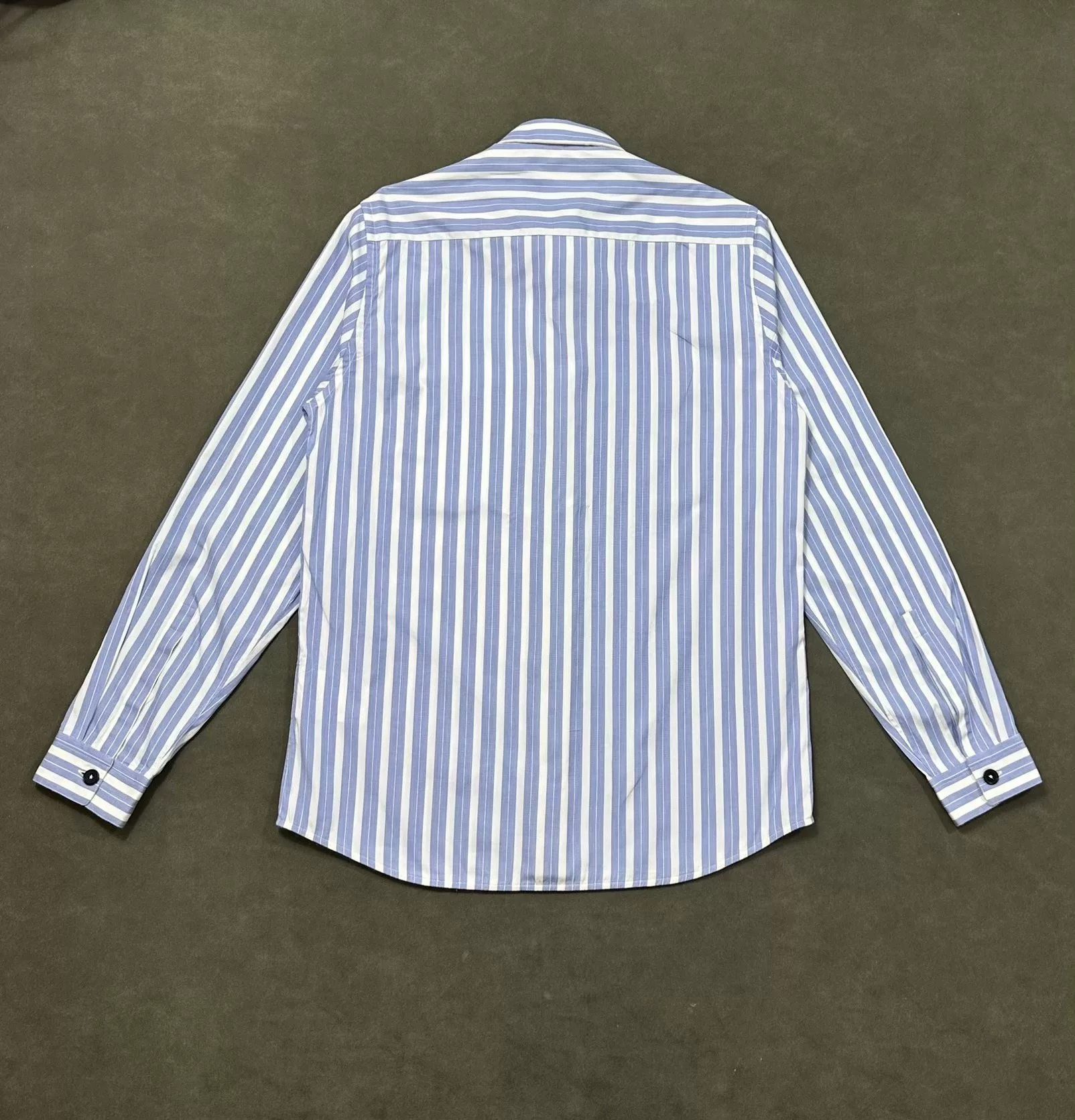 Jil Sander Blue Vertical Stripe Shirt — front