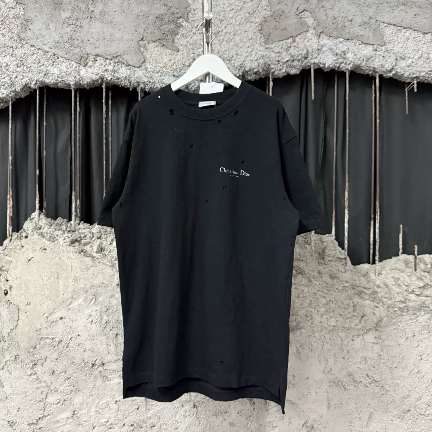 Dior Distressed Slogan Short-Sleeve T-Shirt