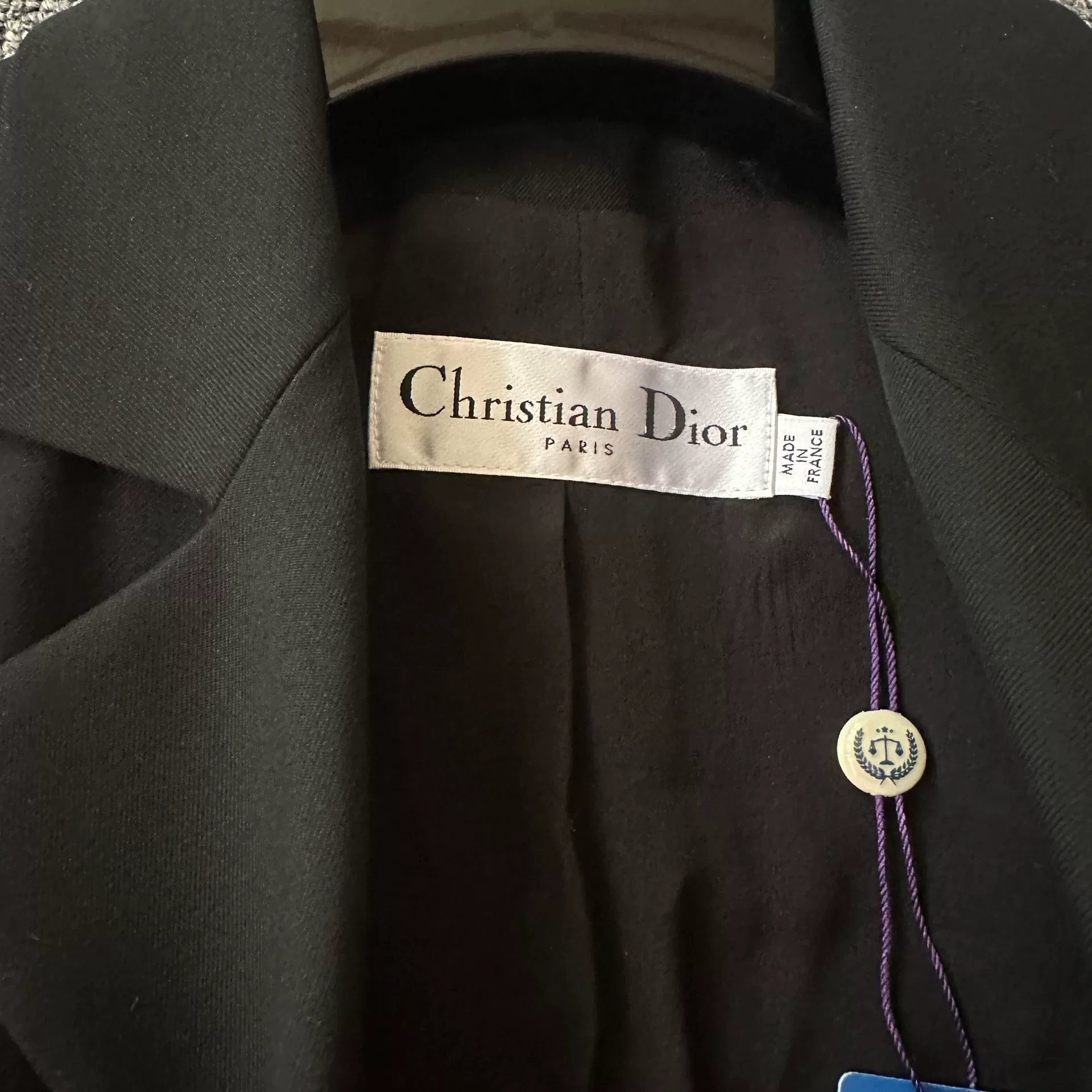 Dior Structured Waist Button Blazer — label