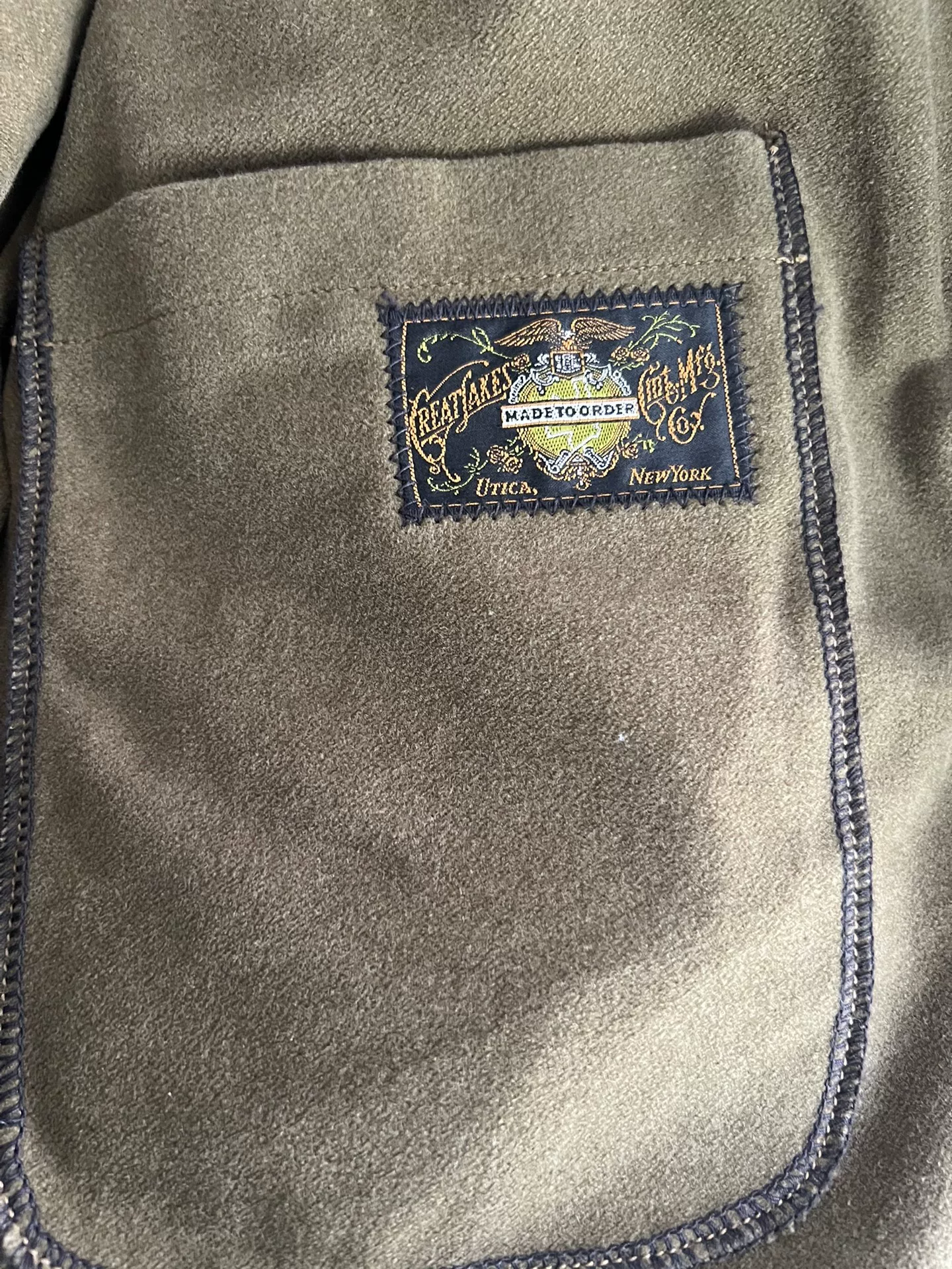Freewheelers Green Turtle Hunting Coat — label