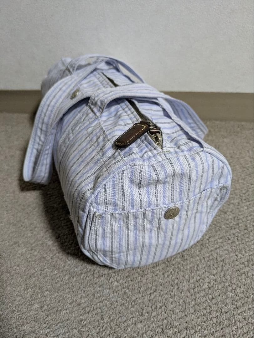 PORTER 70th Anniv White Blue Striped Mini — front
