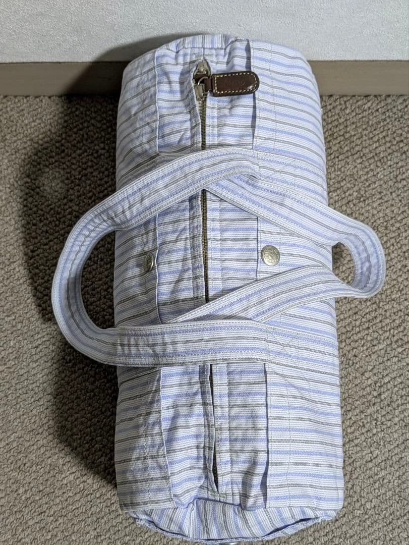 PORTER 70th Anniv White Blue Striped Mini — detail