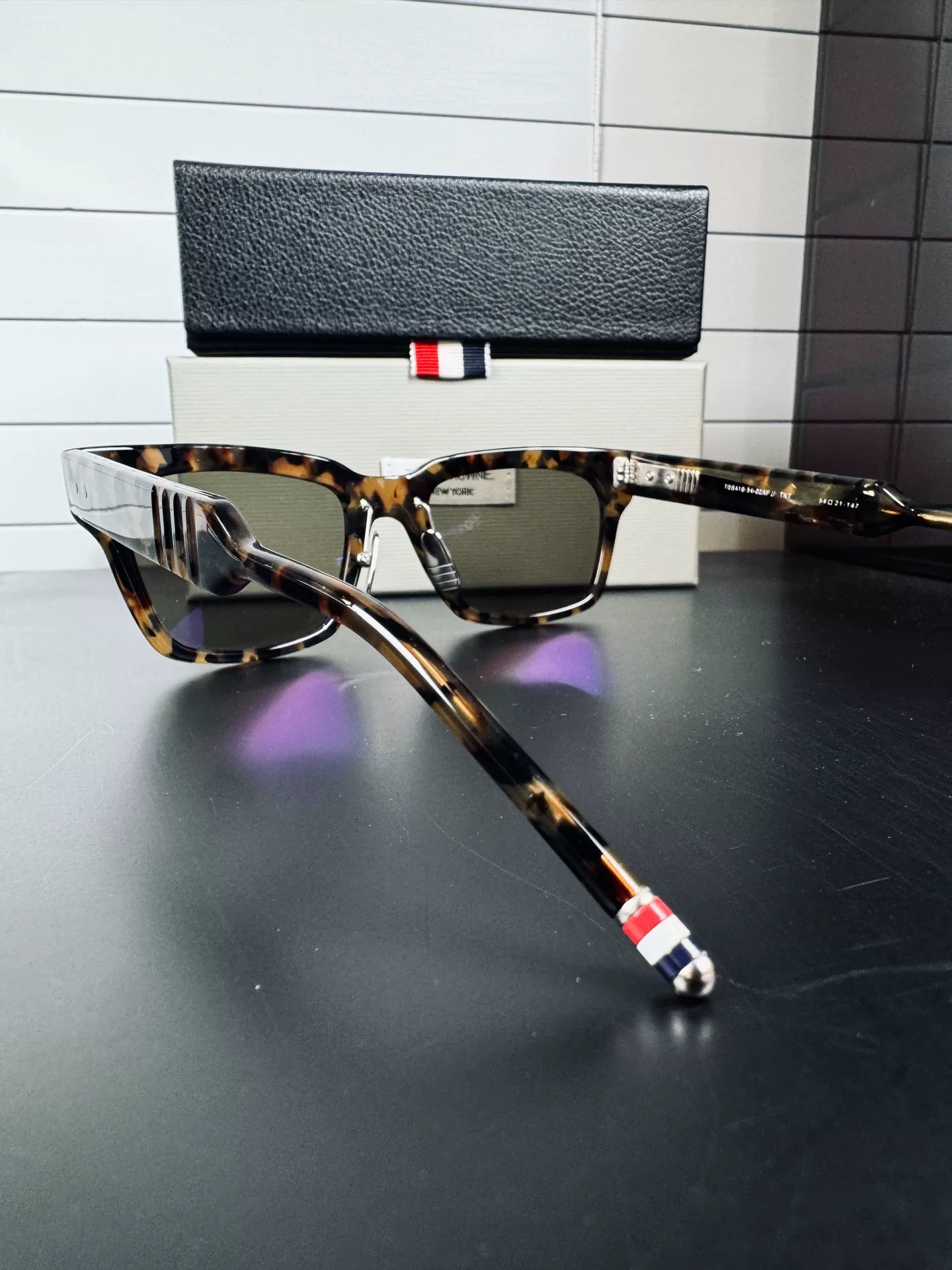 Thom Browne TBS-418 Gray Tortoiseshell Sunglasses — back