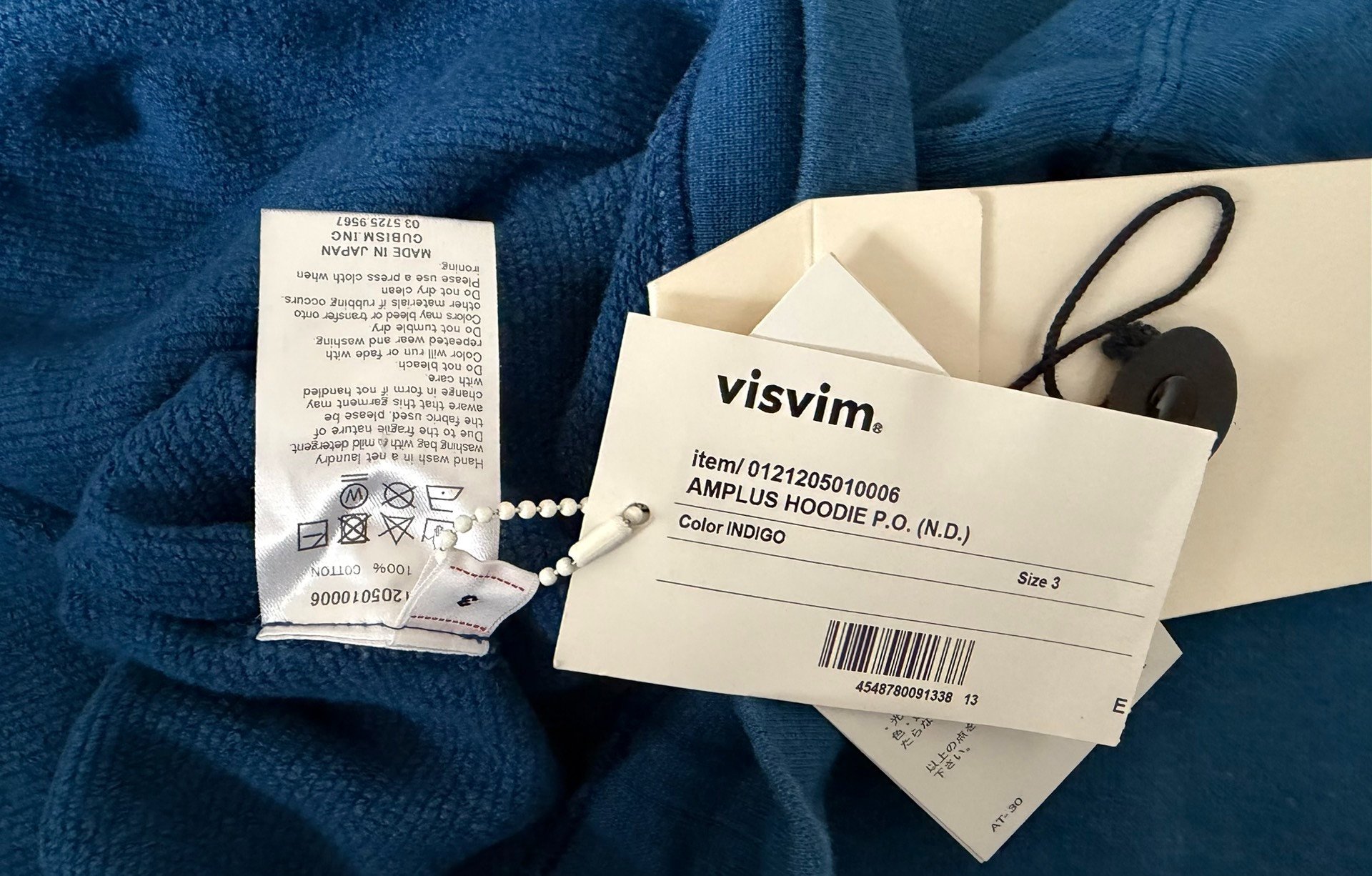 Visvim Amplus Indigo Hoodie — detail