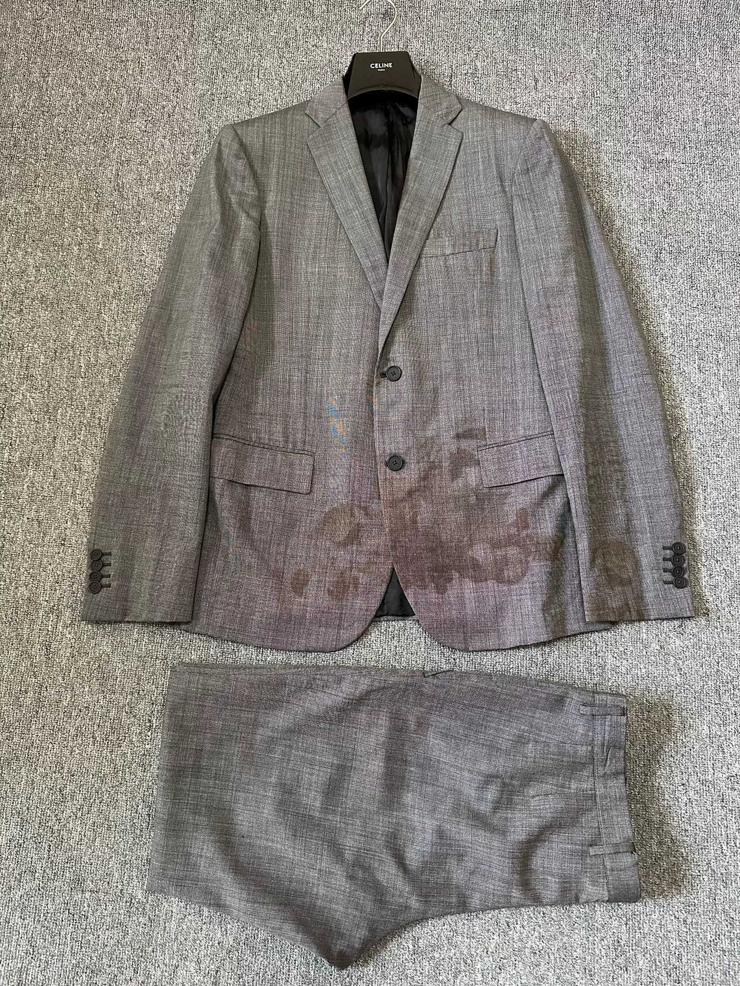 Bottega Veneta Gray Plaid Suit