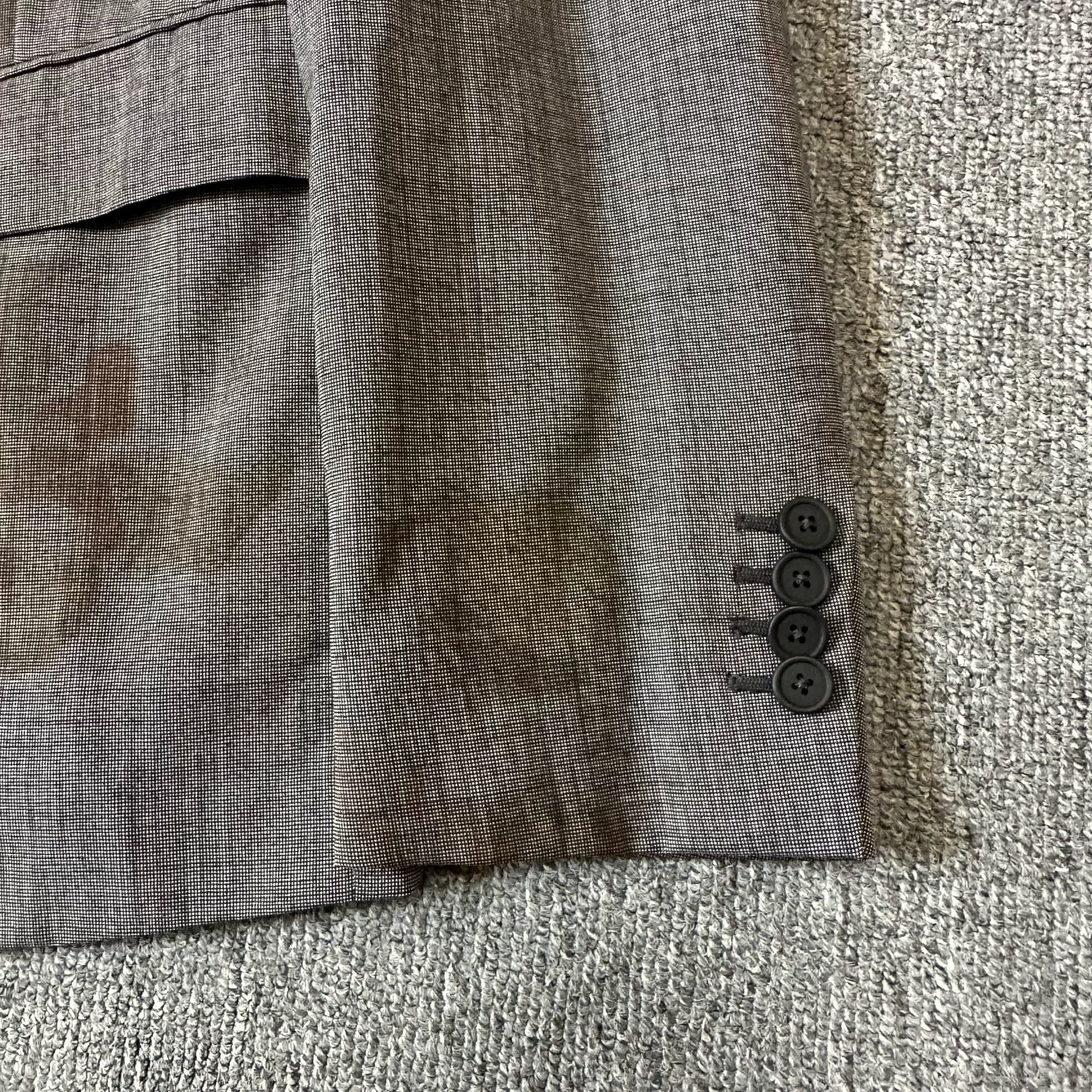 Bottega Veneta Gray Plaid Suit — detail