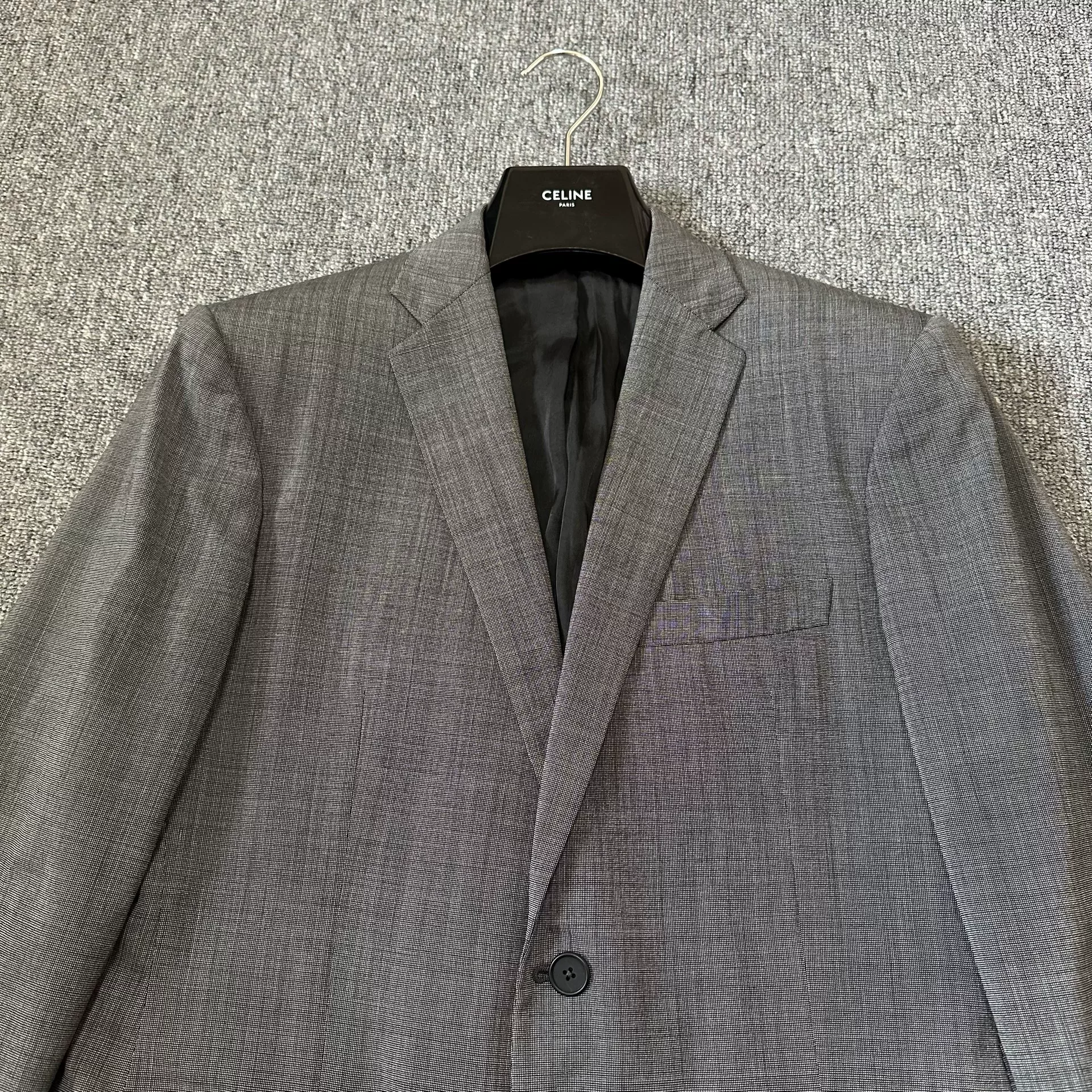 Bottega Veneta Gray Plaid Suit — label