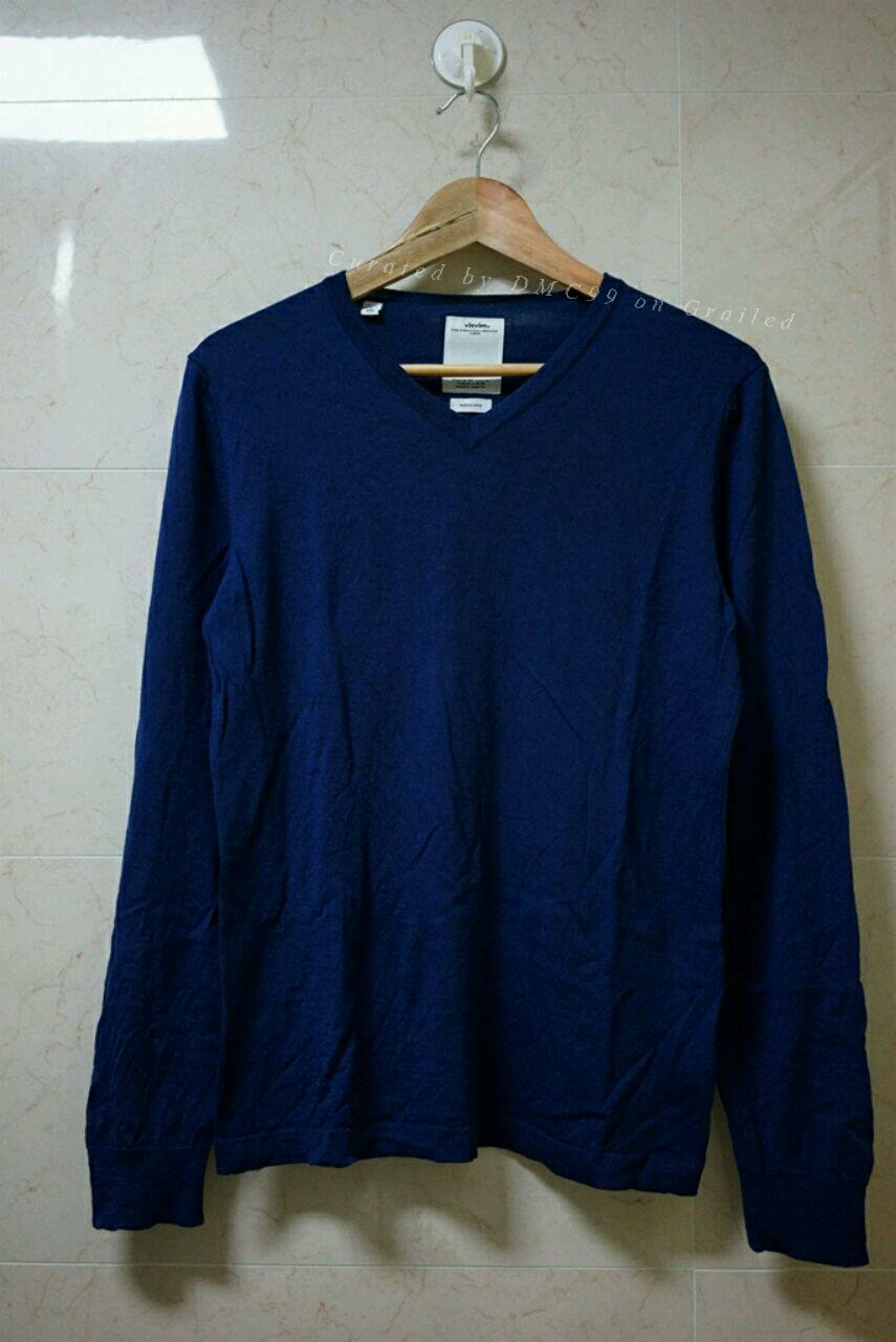 visvim selmer v-neck indigo sweater
