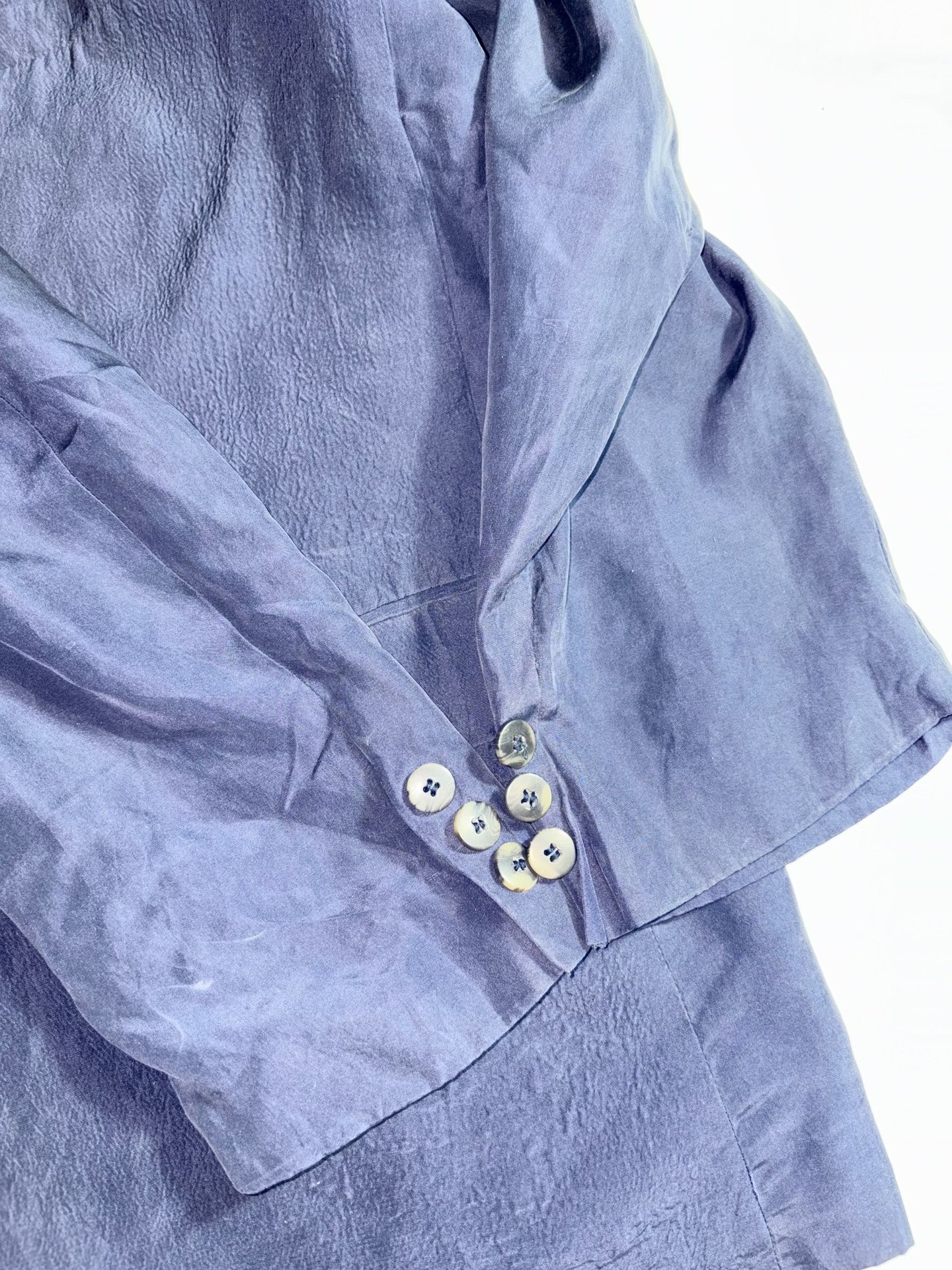 Dark Blue Silk Suit Jacket — back