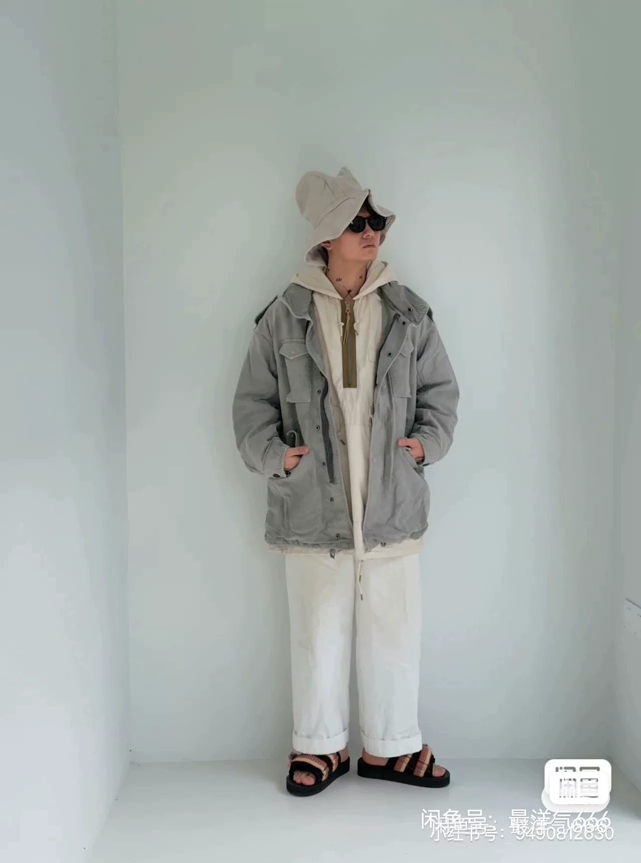 VISVIM Dorset Fishtail Parka Half-Zip — label