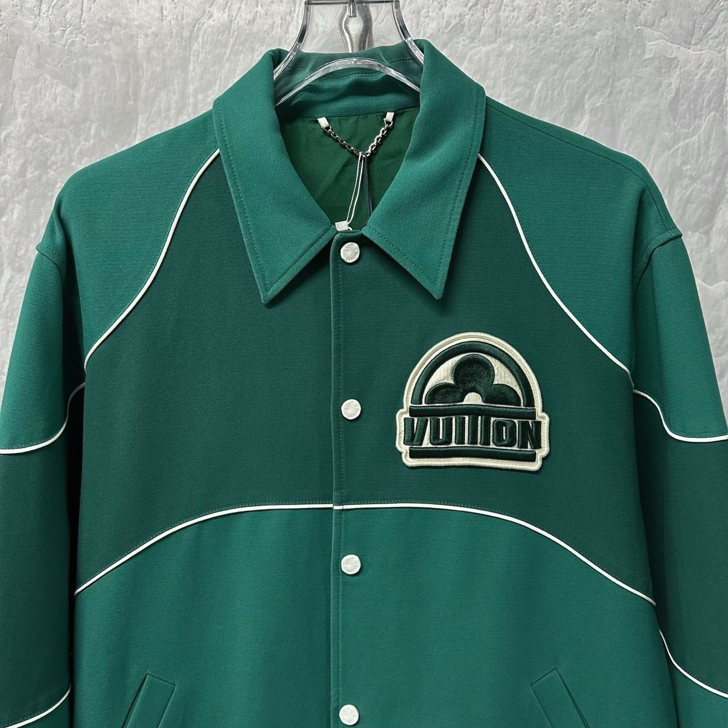 Louis Vuitton Green Embroidered Logo Jacket — front