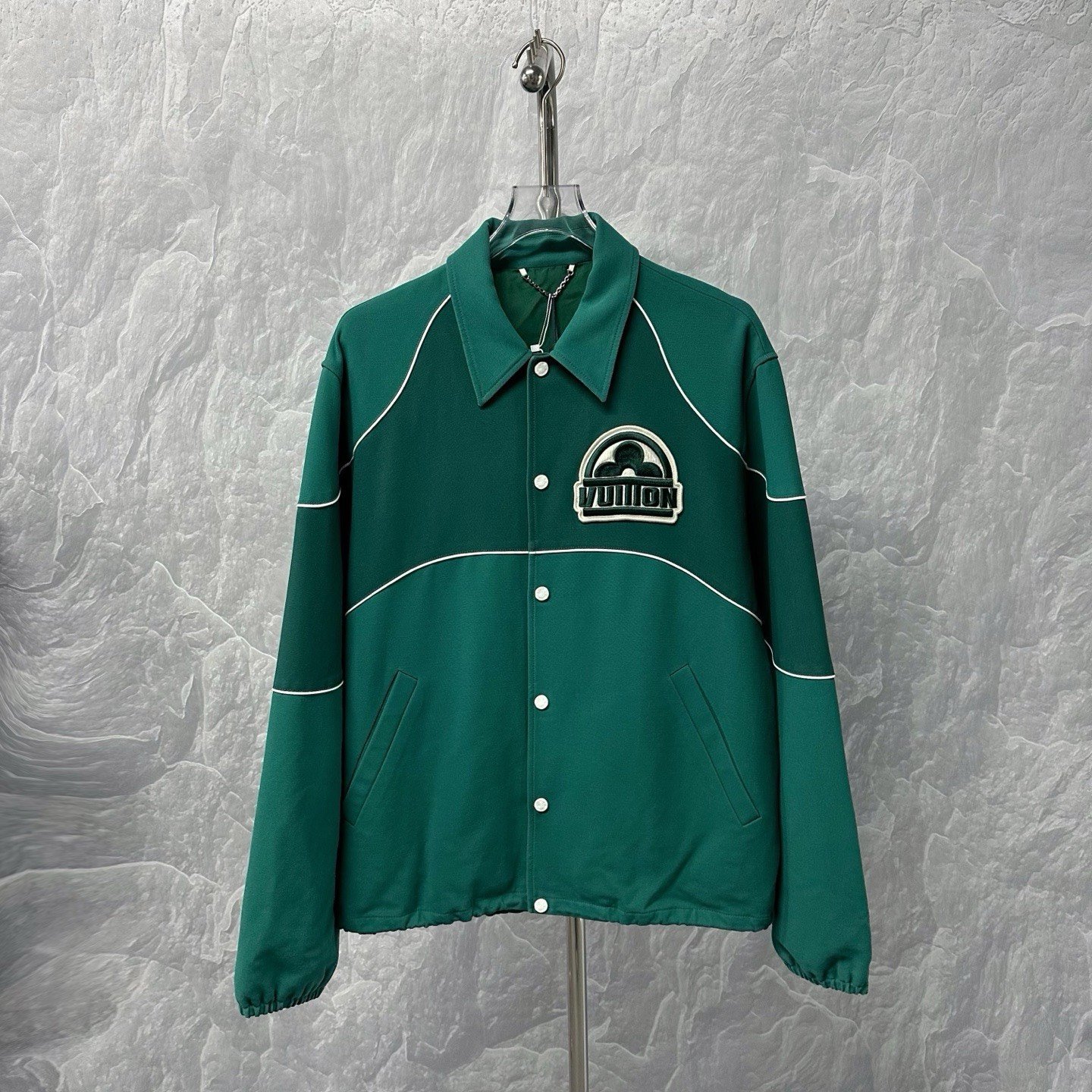 Louis Vuitton Green Embroidered Logo Jacket